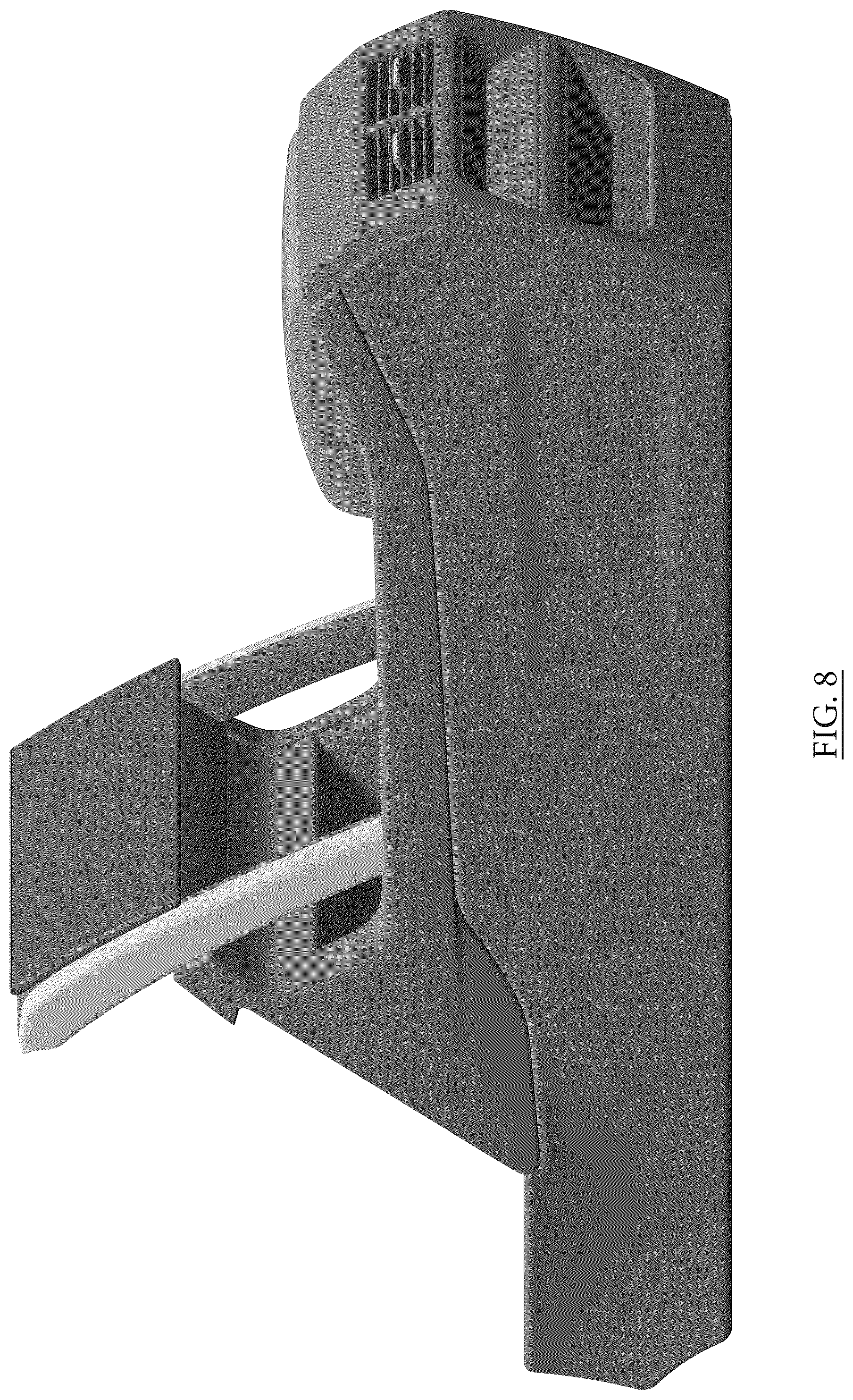 Patent USD1076767 Figure 8 – Vehicle center console