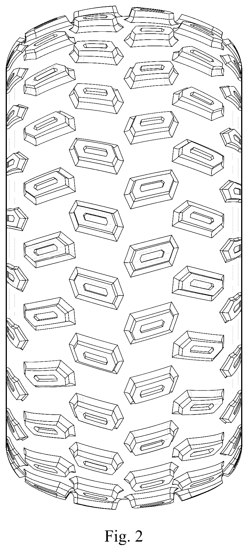 Patent USD1076776 Figure 2 – Tire