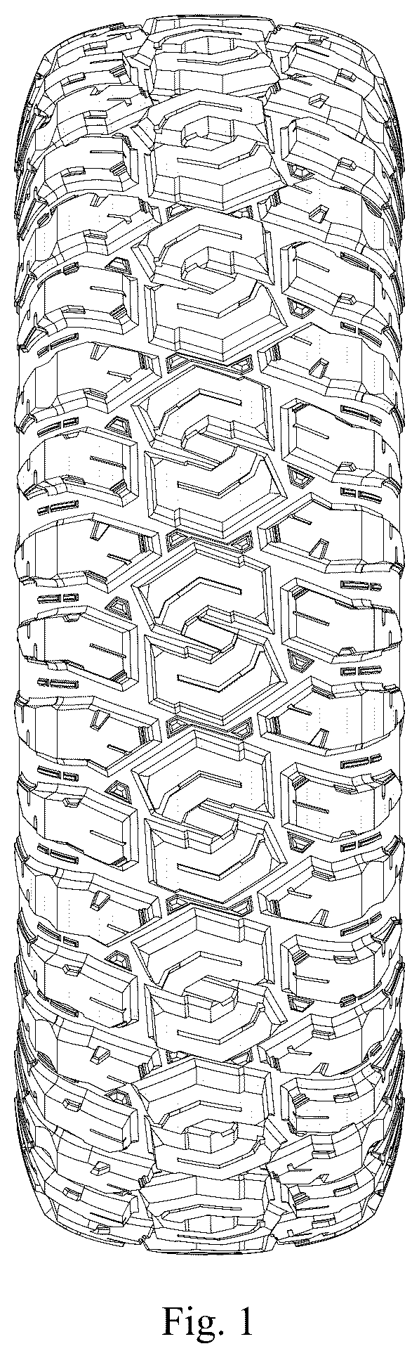 Patent USD1076777 Figure 1 – Tire