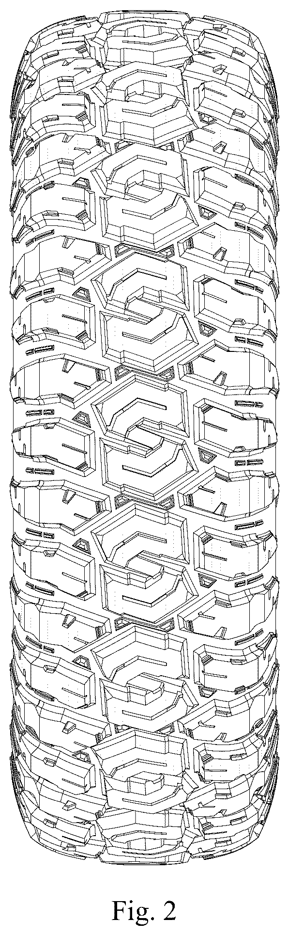 Patent USD1076777 Figure 2 – Tire