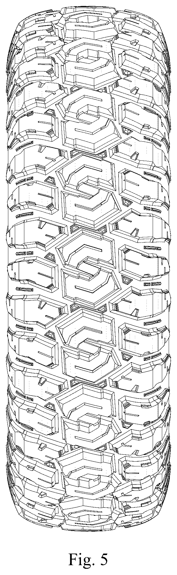Patent USD1076777 Figure 5 – Tire