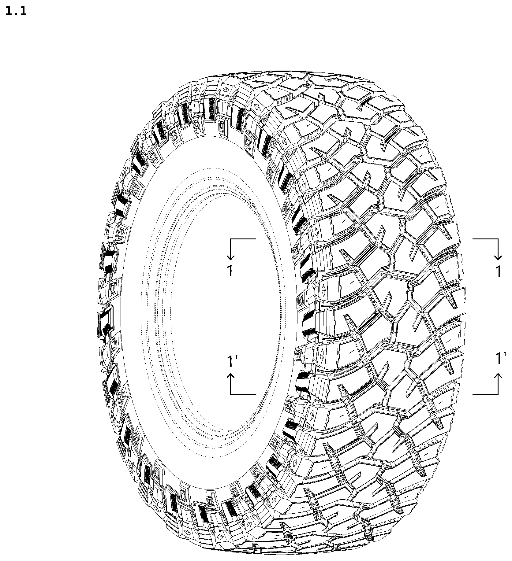 Patent USD1076781 — Tyre tread — Figure 1