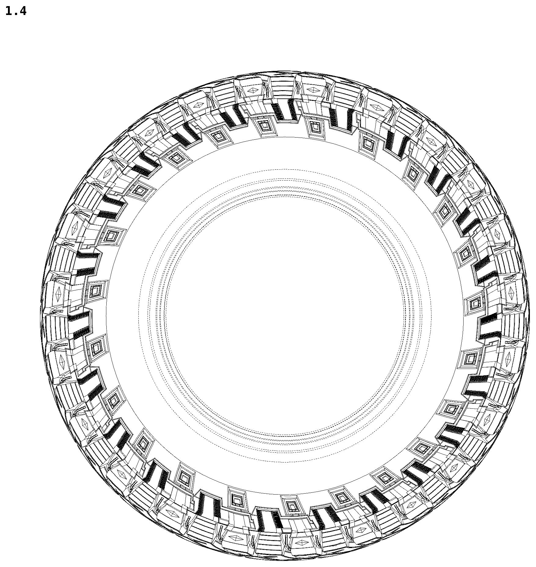 Patent USD1076781 Figure 4 – Tyre tread