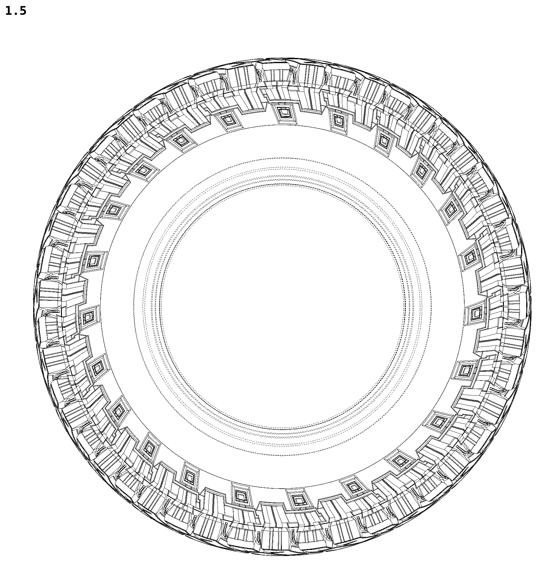 Patent USD1076781 Figure 5 – Tyre tread