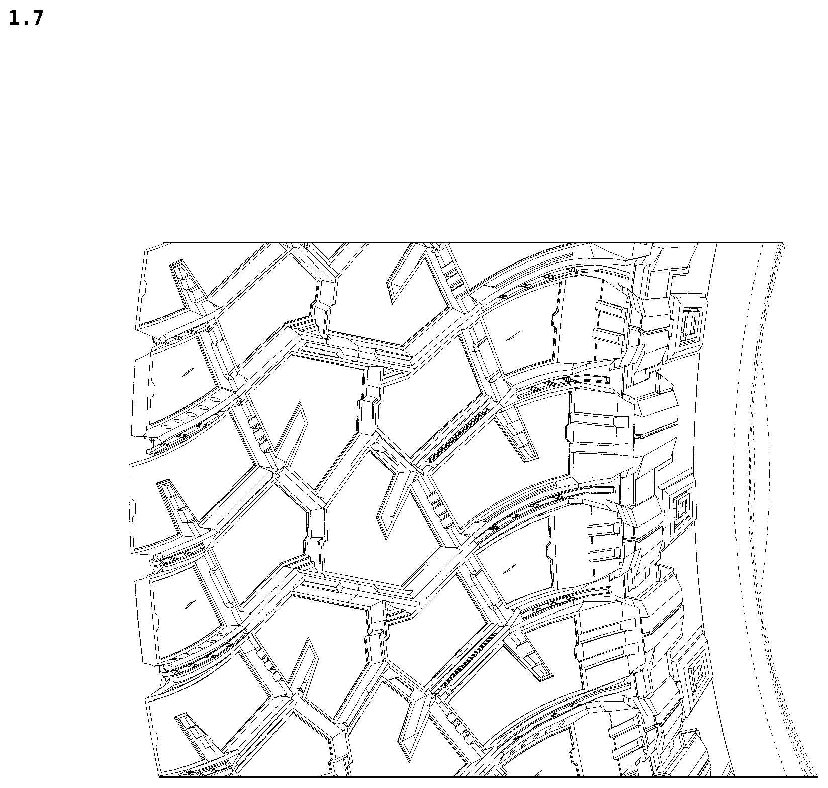 Patent USD1076781 Figure 7 – Tyre tread
