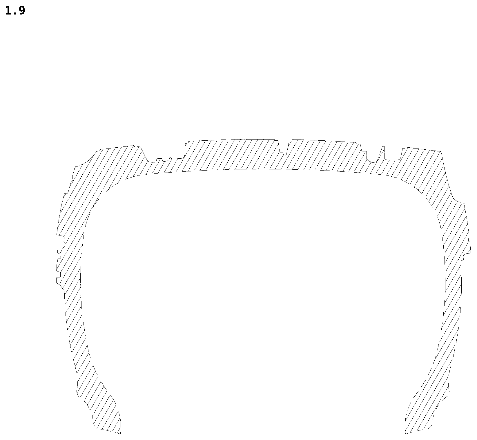 Patent USD1076781 Figure 9 – Tyre tread