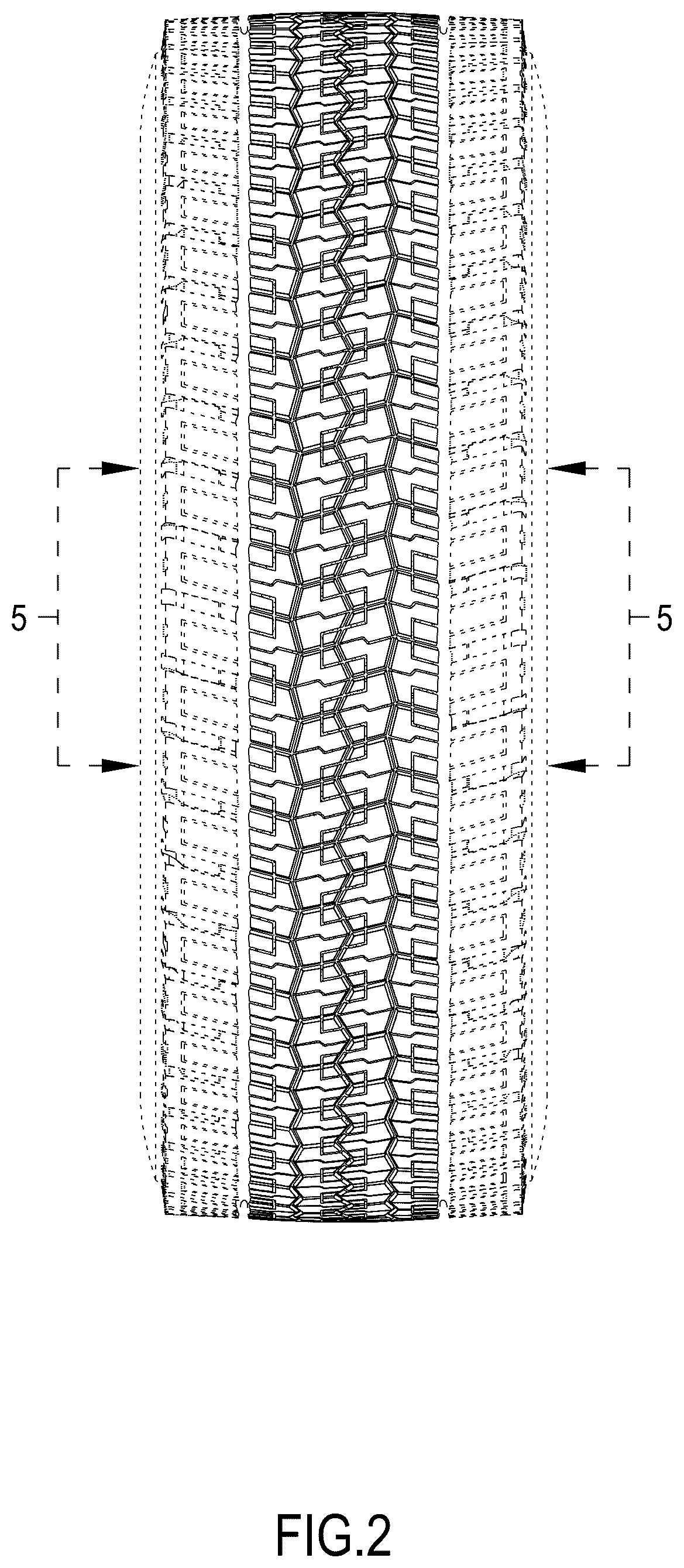 Patent USD1076782 Figure 2 – Tire