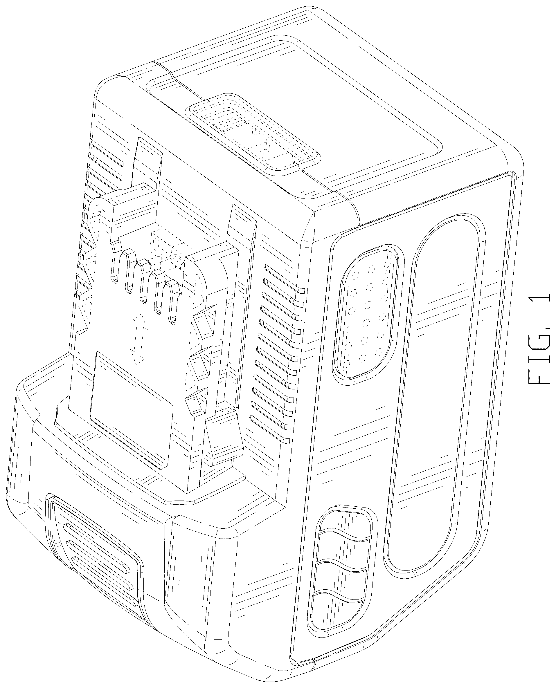 Patent USD1076789 Figure 1 – Rechargeable battery