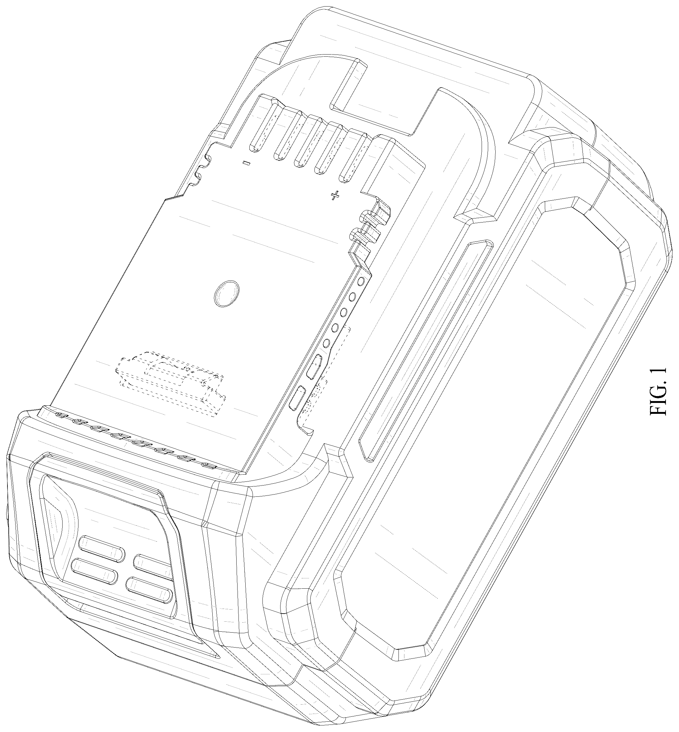 Patent USD1076796 Figure 1 – Battery pack