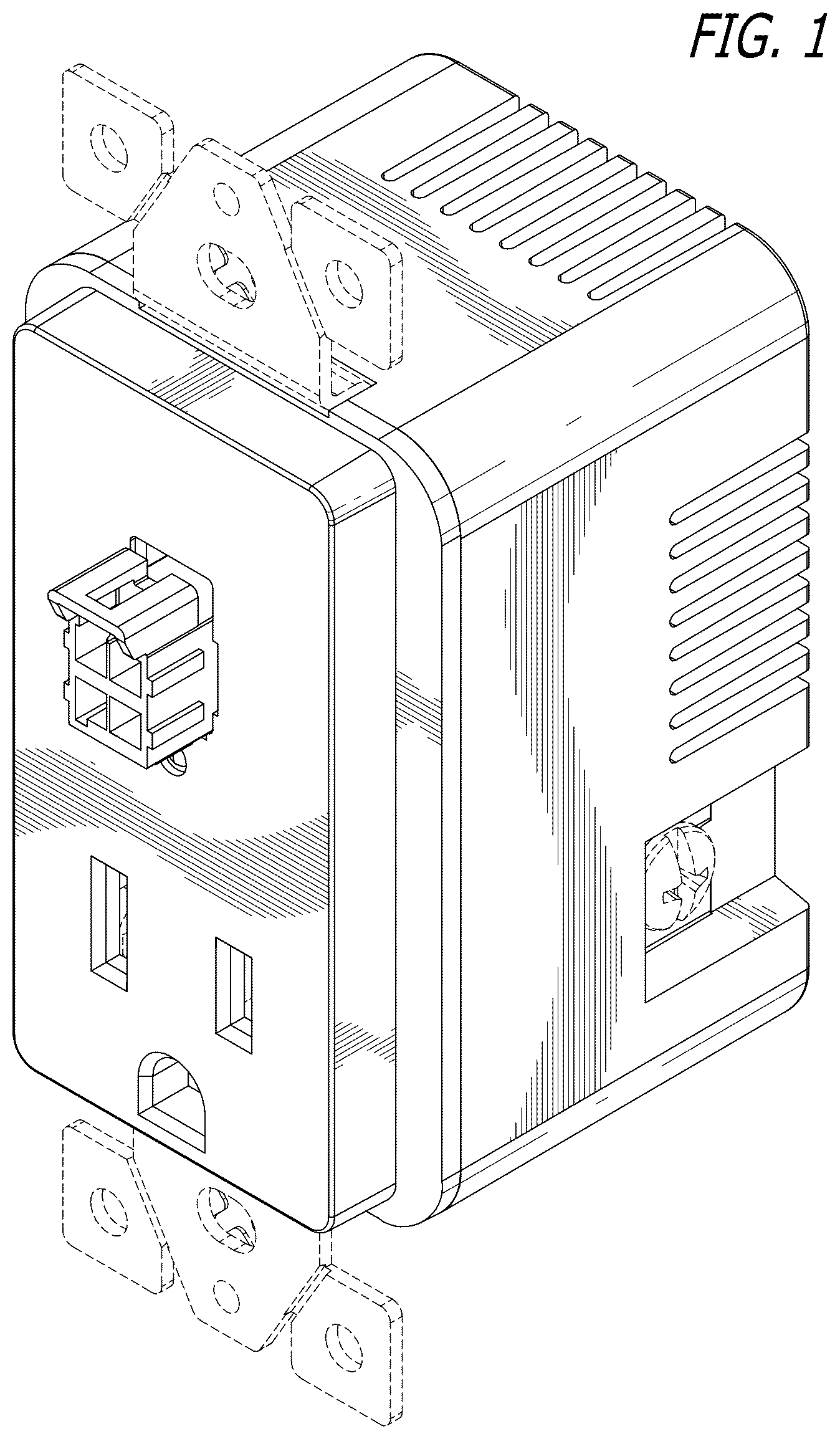 Patent USD1076817 Figure 1 – Interface outlet
