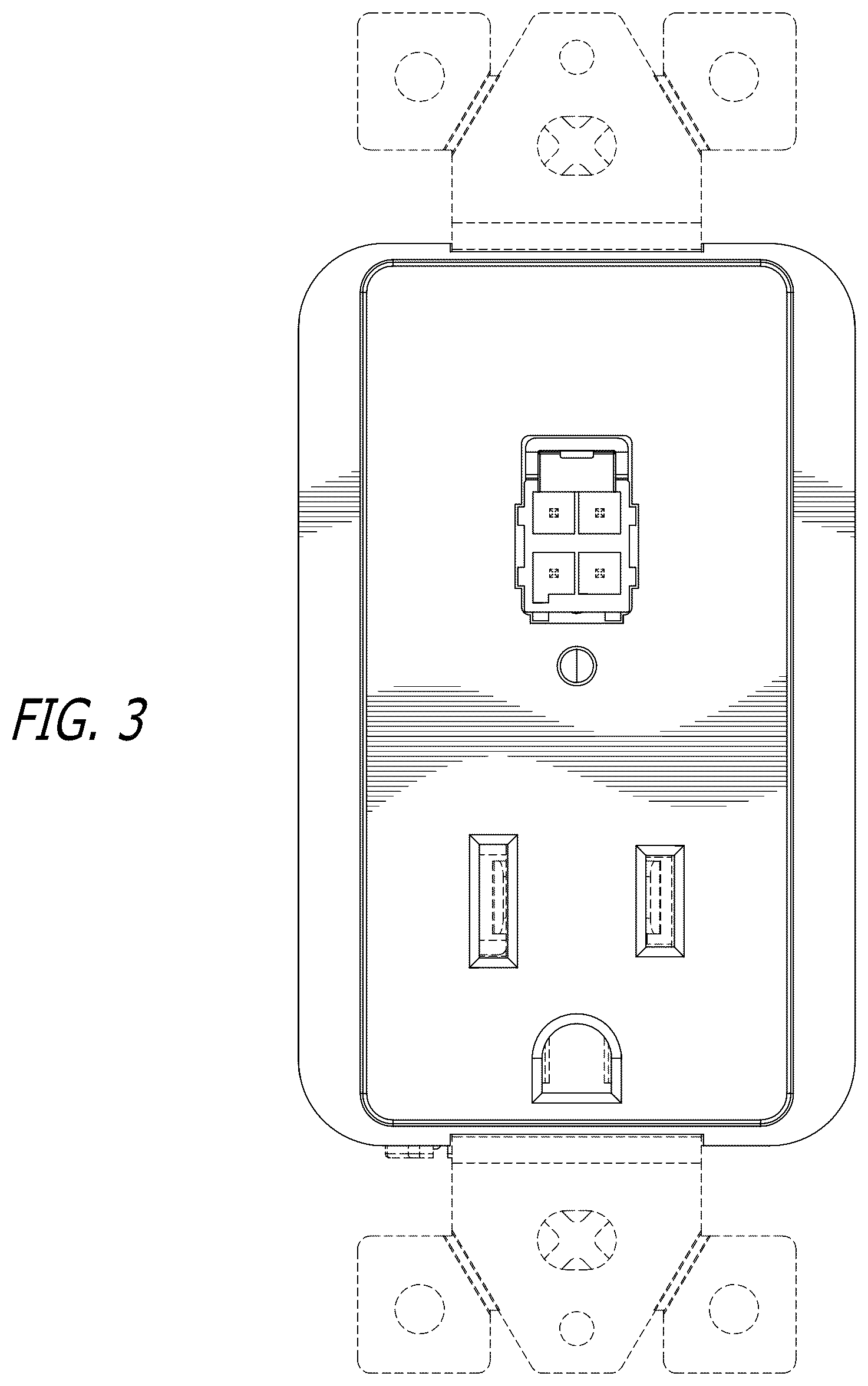 Patent USD1076817 Figure 3 – Interface outlet