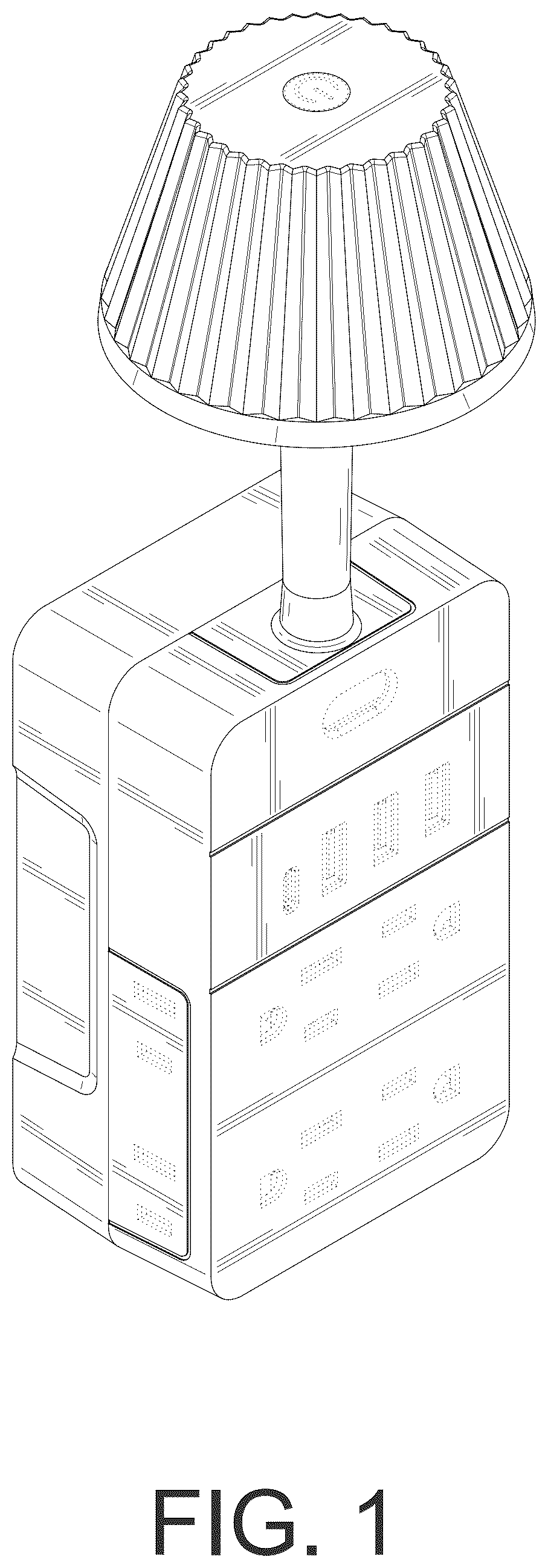 Patent USD1076822 Figure 1 – Power strip