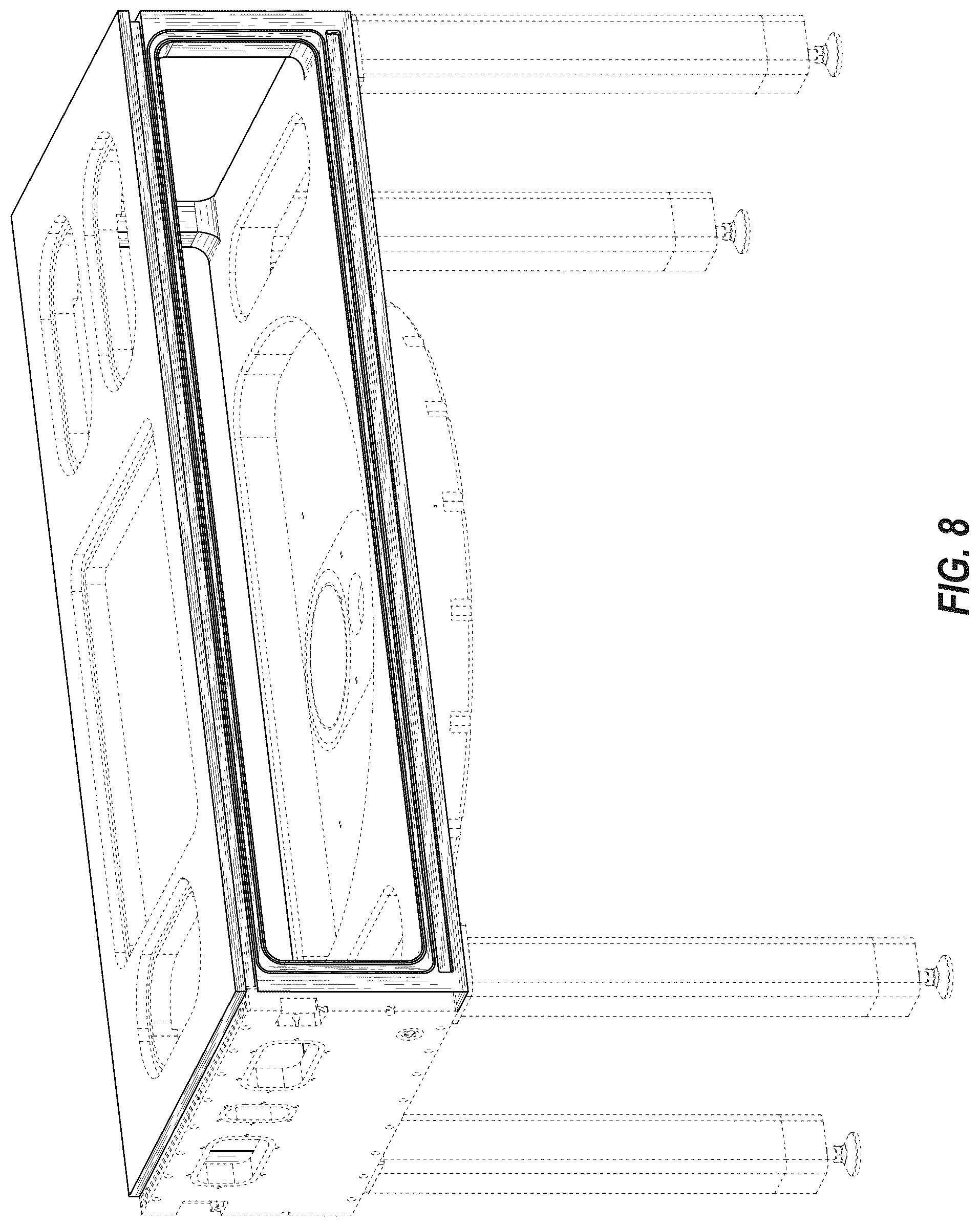 Patent USD1076836 Figure 7 – Mainframe with integrated lid
