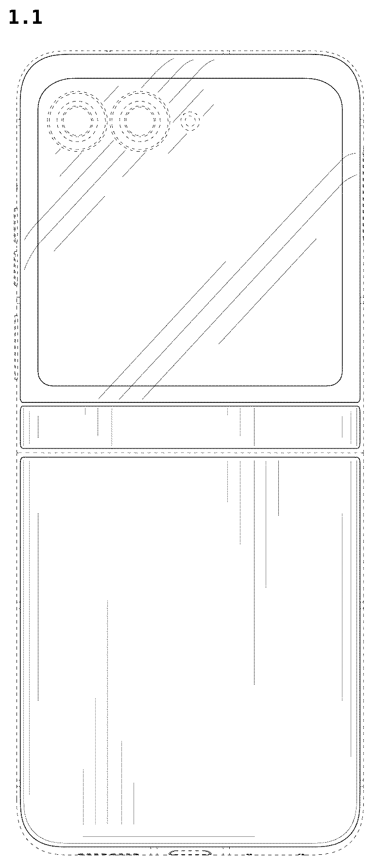 Patent USD1076851 Figure 1 – Folding mobile phone