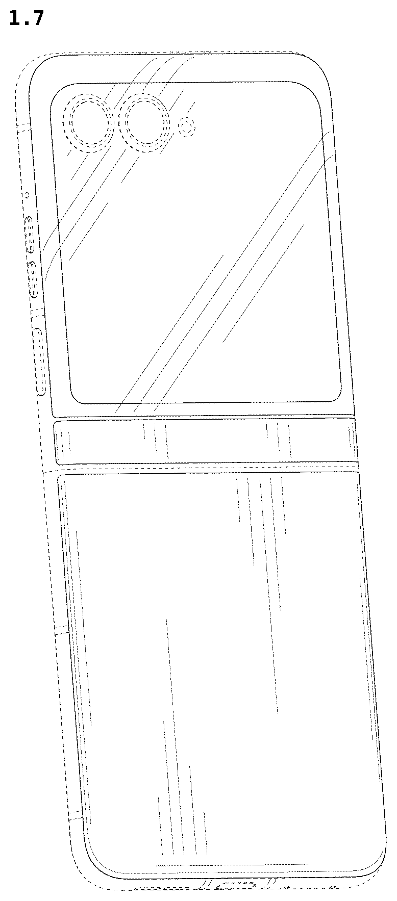 Patent USD1076851 Figure 7 – Folding mobile phone