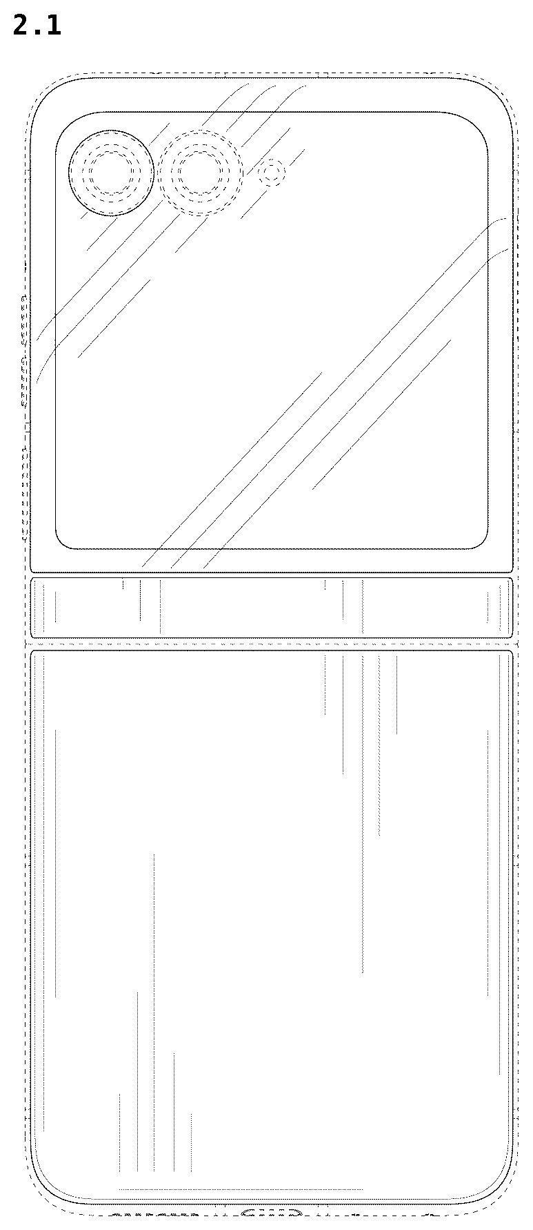 Patent USD1076851 Figure 17 – Folding mobile phone