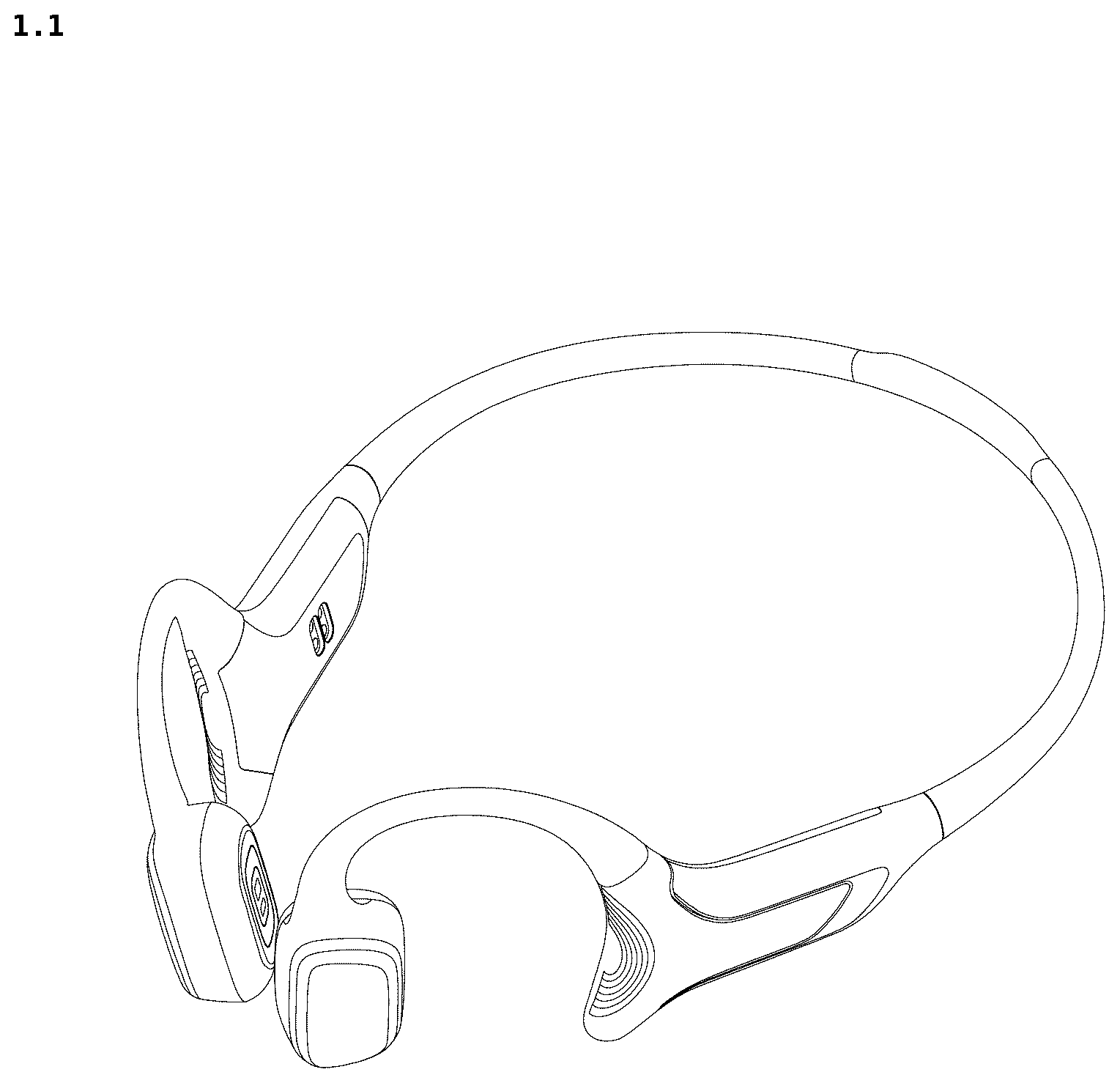 Patent USD1076873 Figure 1 – Bone conduction headphone