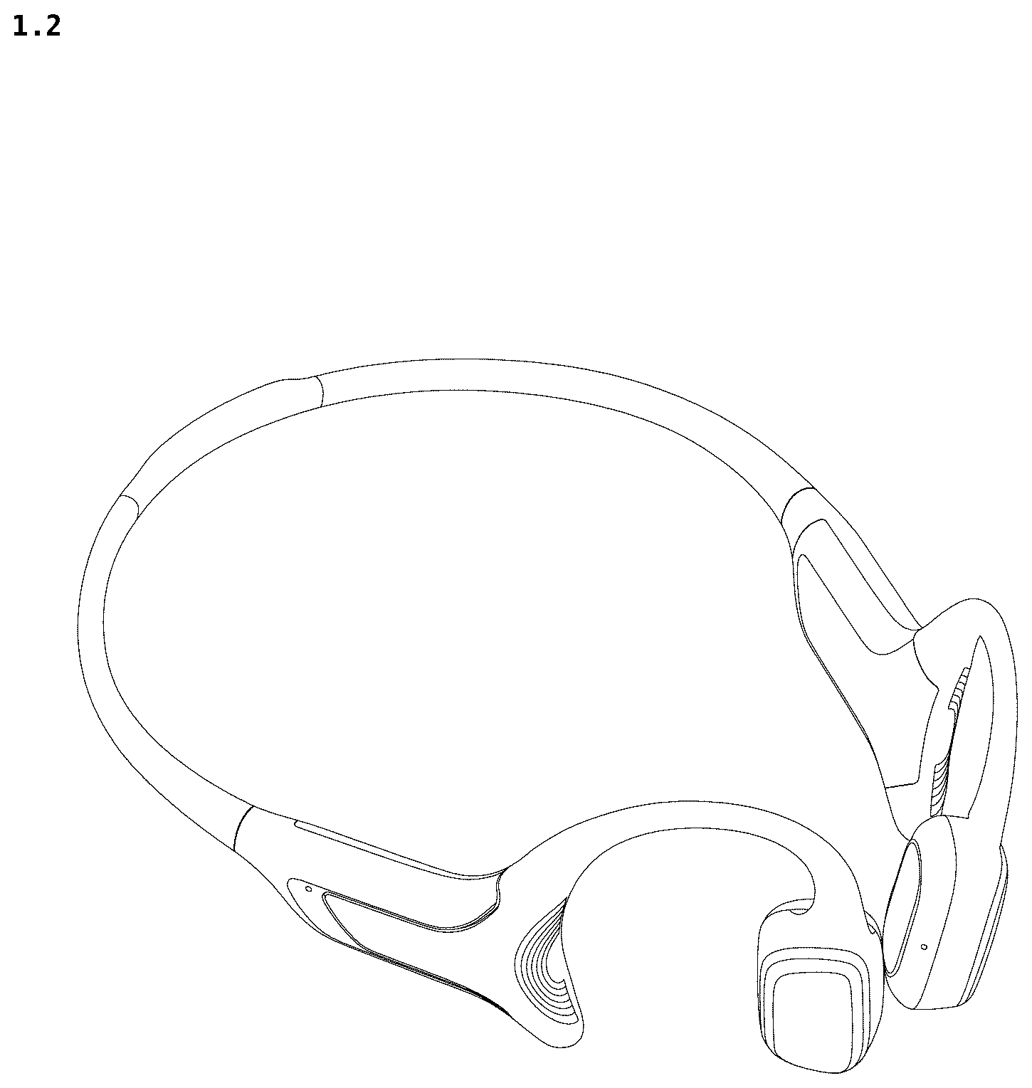 Patent USD1076873 Figure 2 – Bone conduction headphone
