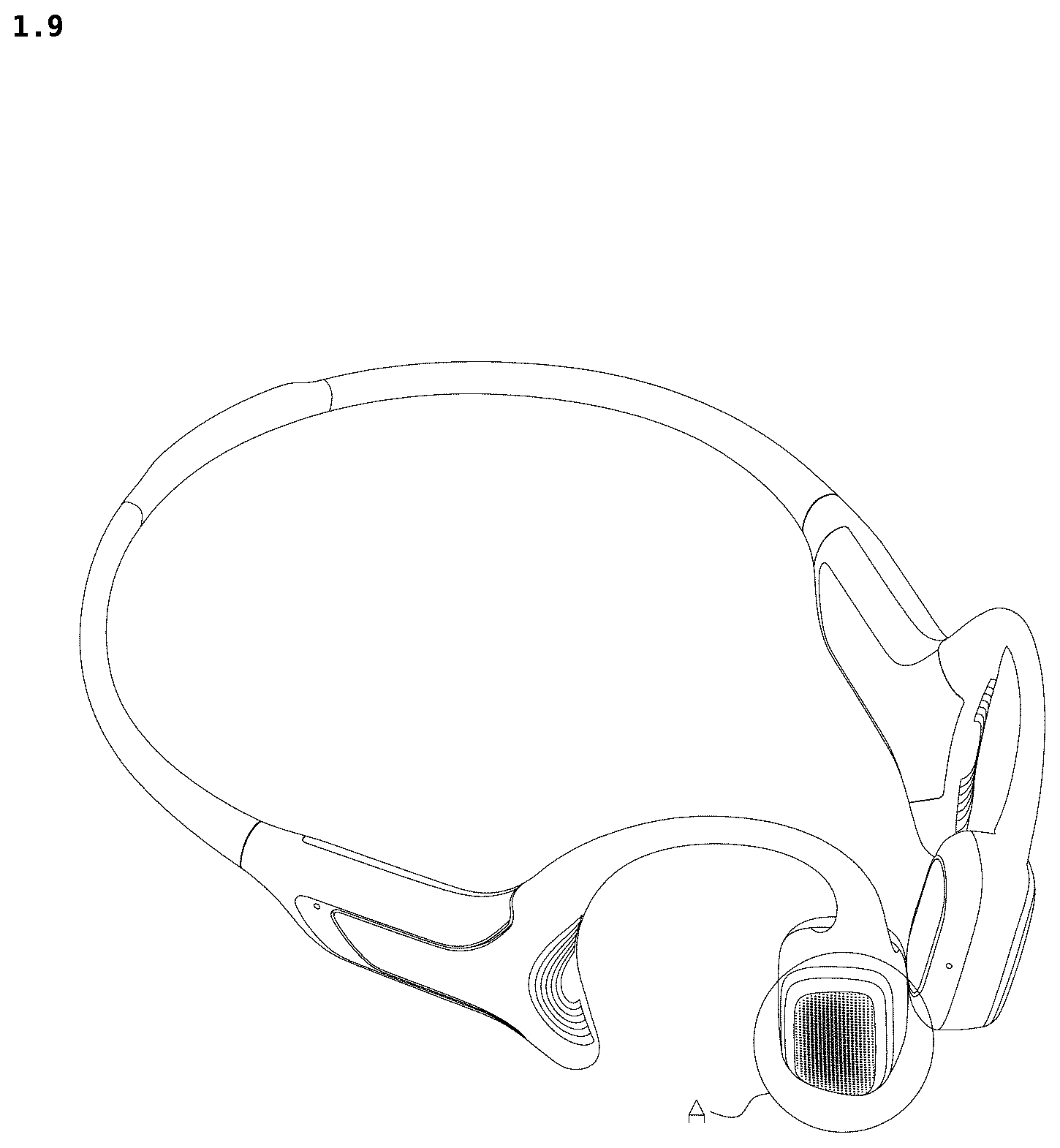 Patent USD1076873 Figure 9 – Bone conduction headphone