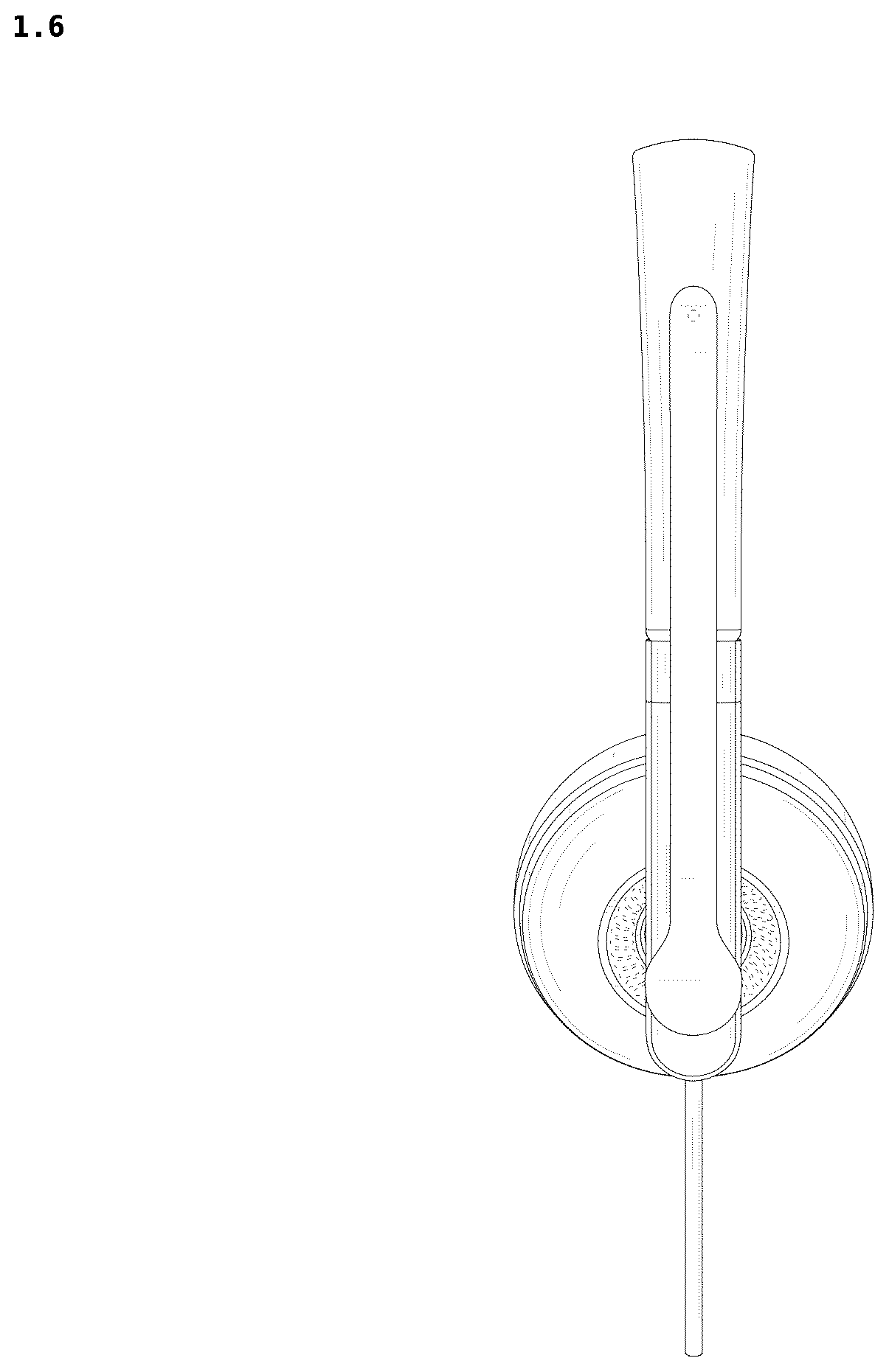 Patent USD1076875 Figure 6 – Headset for telephones with earphones and microphones combined