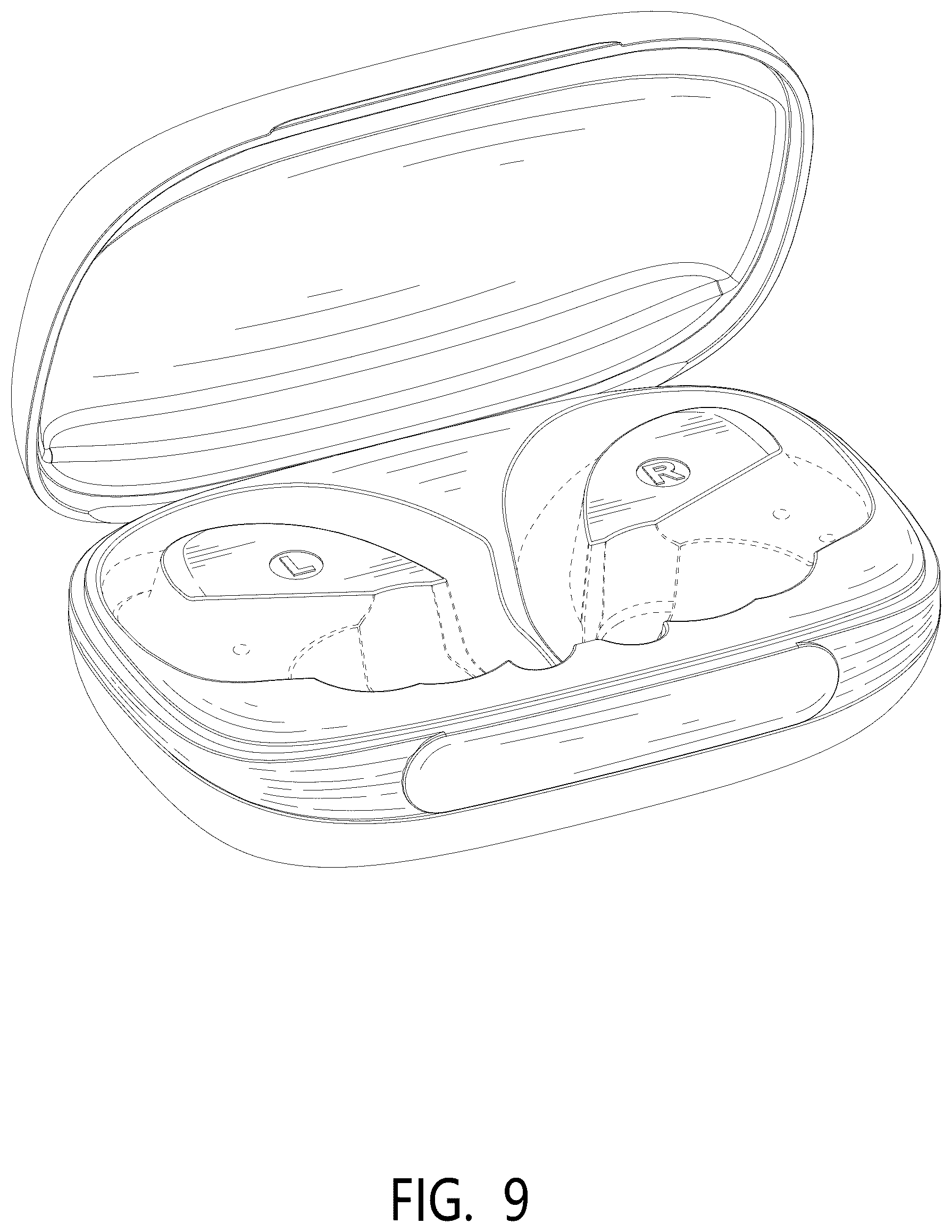 Patent USD1076884 Figure 9 – Wireless earphones with charging case