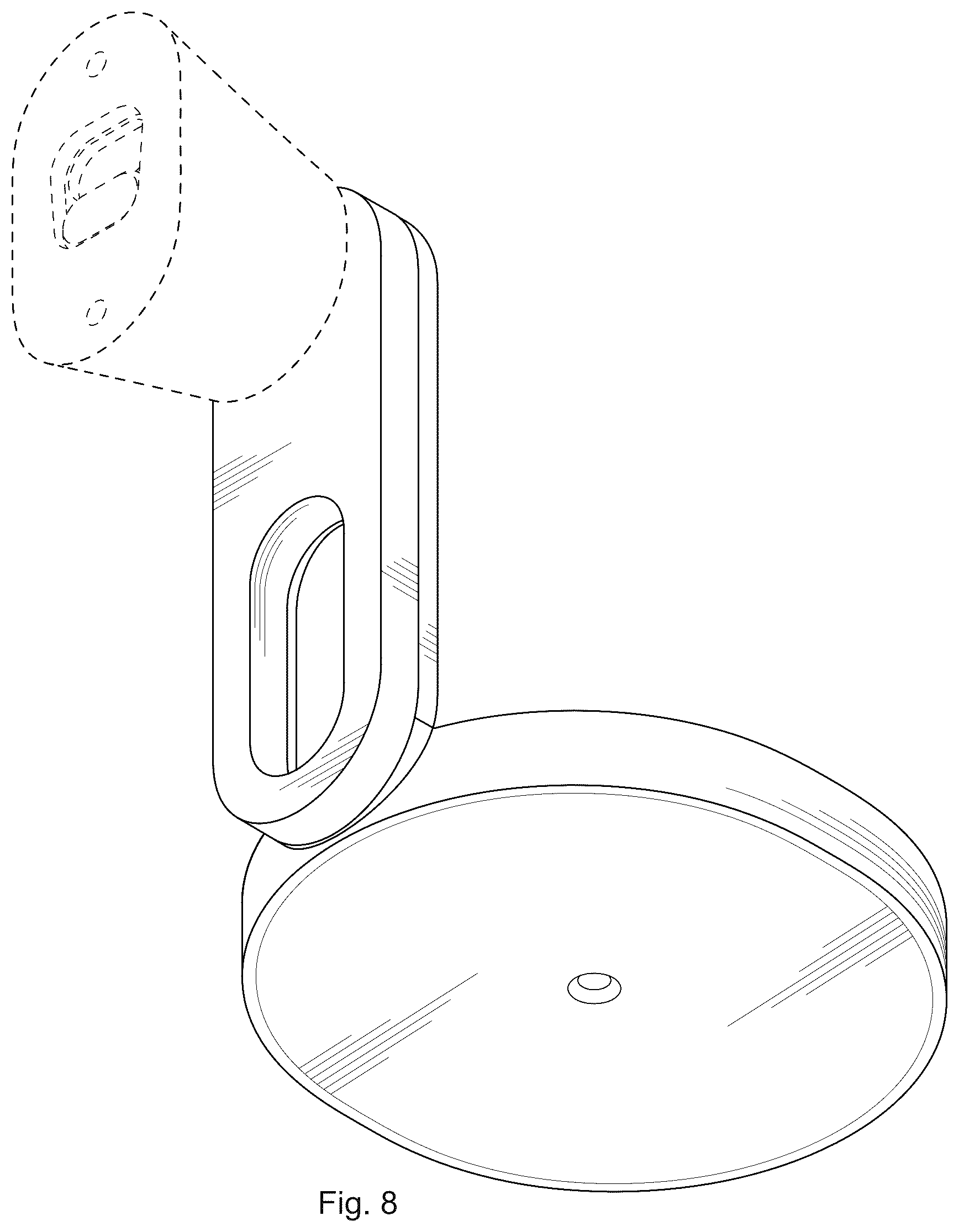 Patent USD1076887 Figure 8 – Wall mount for an audio device