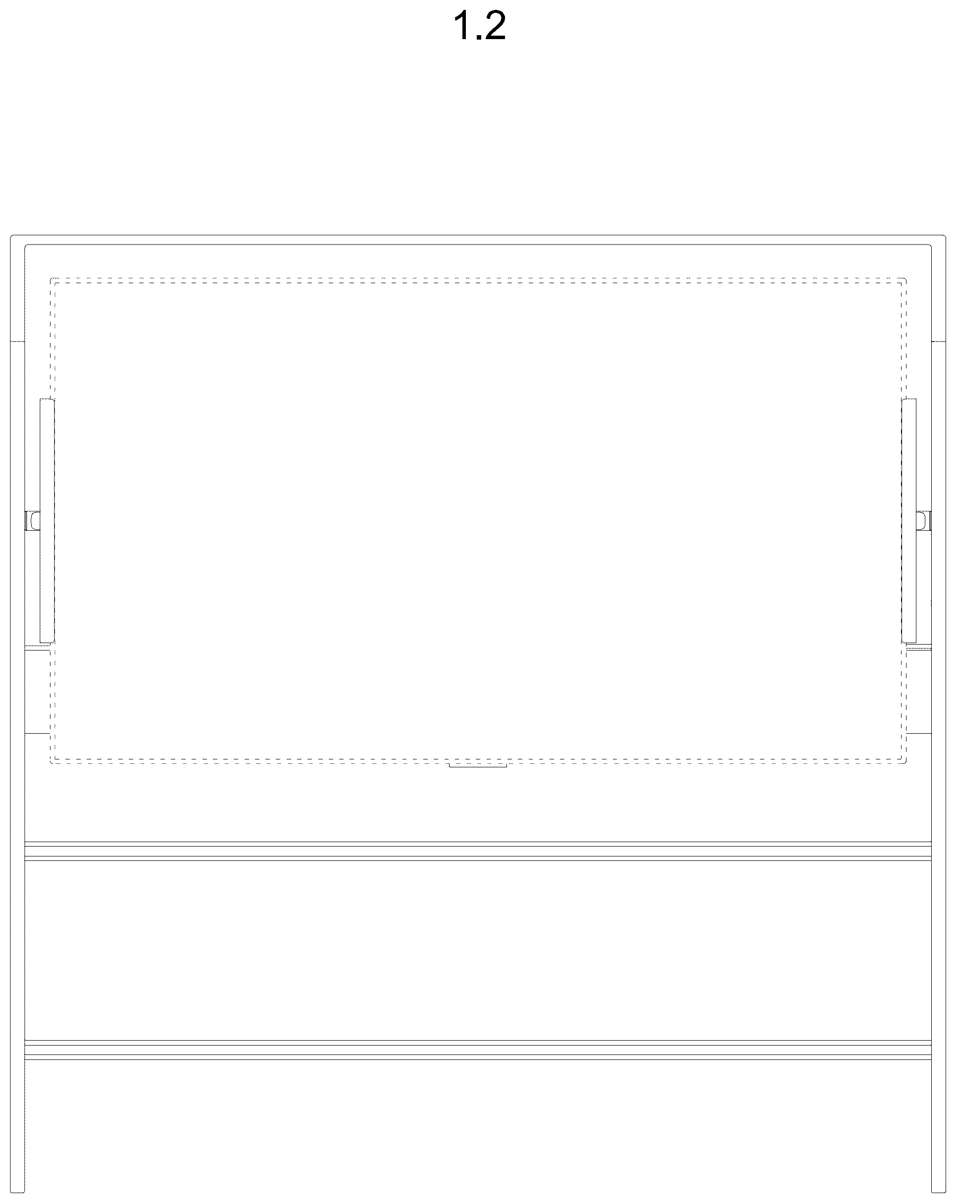 Patent USD1076897 Figure 2 – Video screen with stand