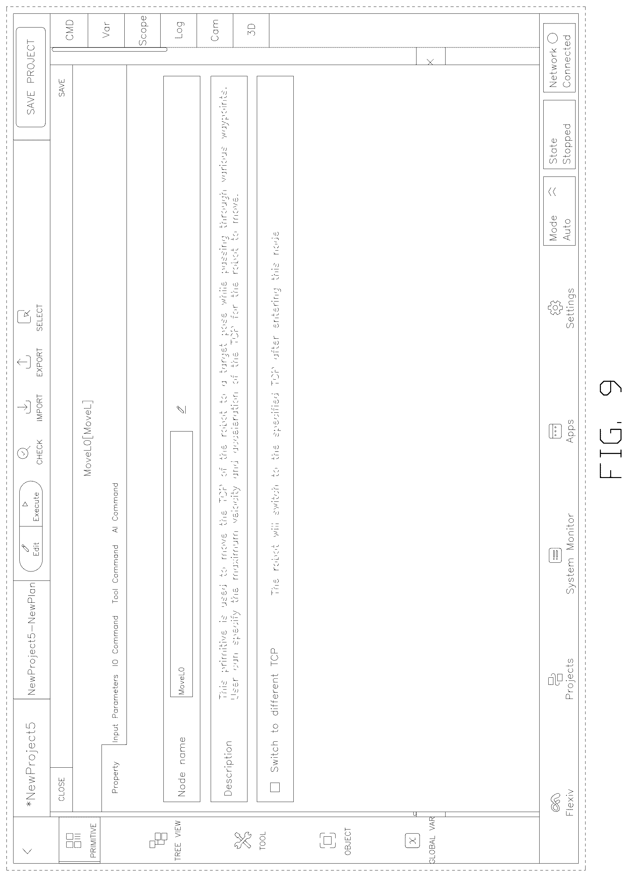 Patent USD1076936 Figure 9 – Display screen with graphical user interface for editing and running project