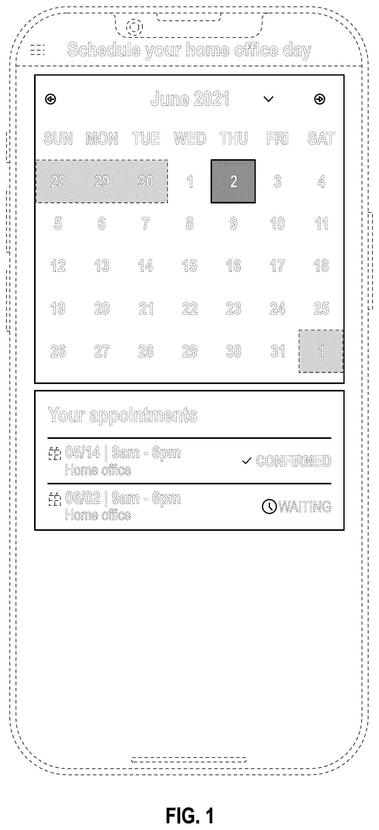Patent USD1076938 Figure 1 – Display screen, or portion thereof, with a graphical user interface