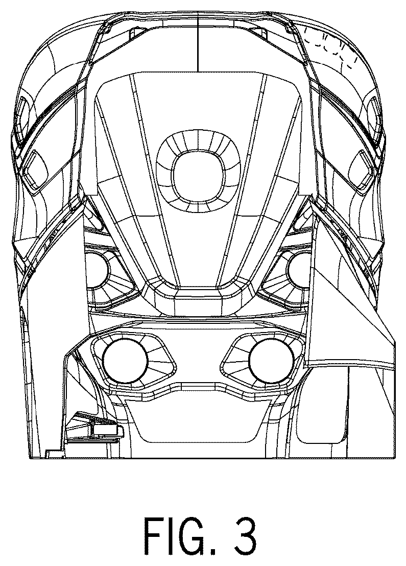 Patent USD1076991 Figure 3 – Hood of a work vehicle
