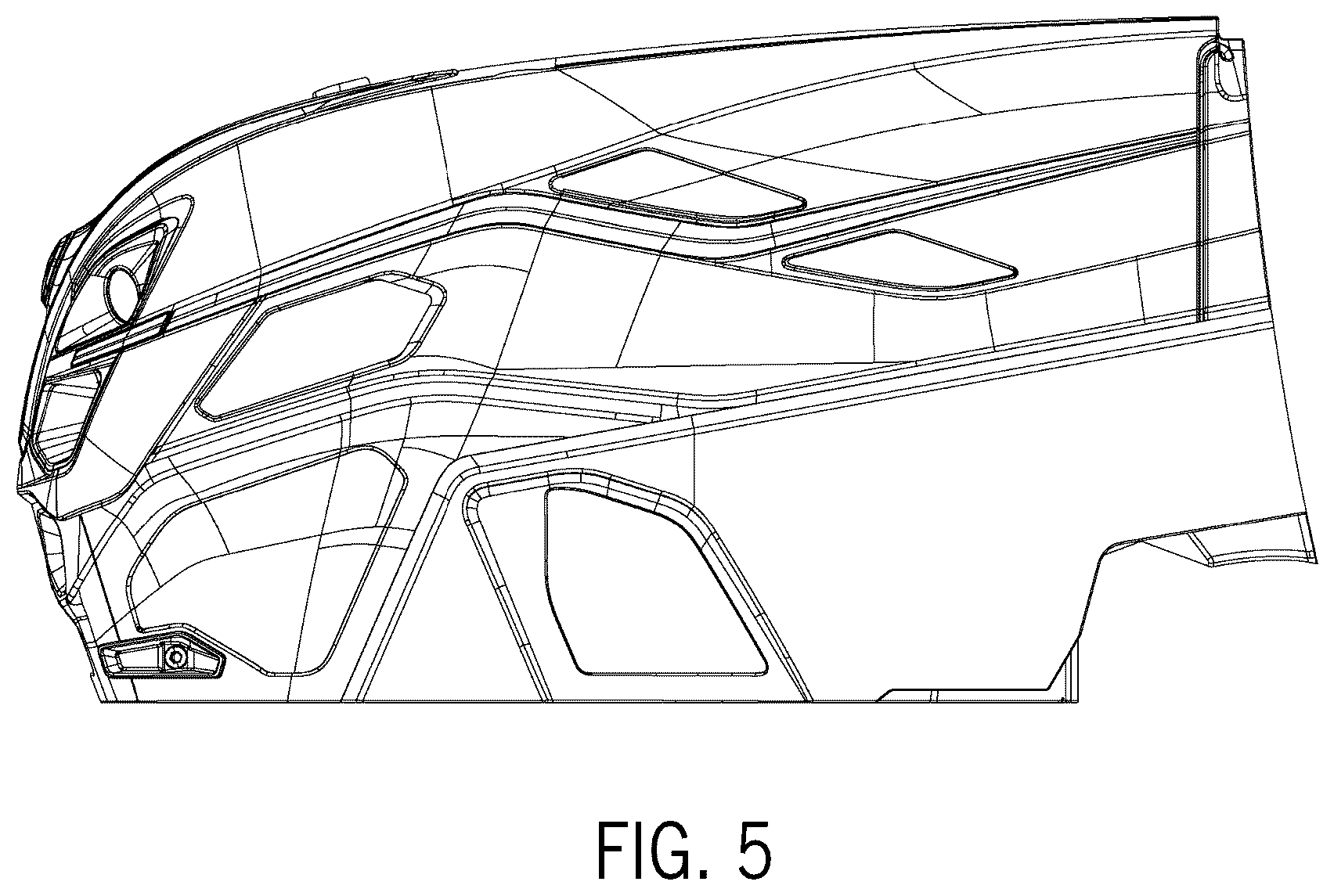 Patent USD1076991 Figure 5 – Hood of a work vehicle