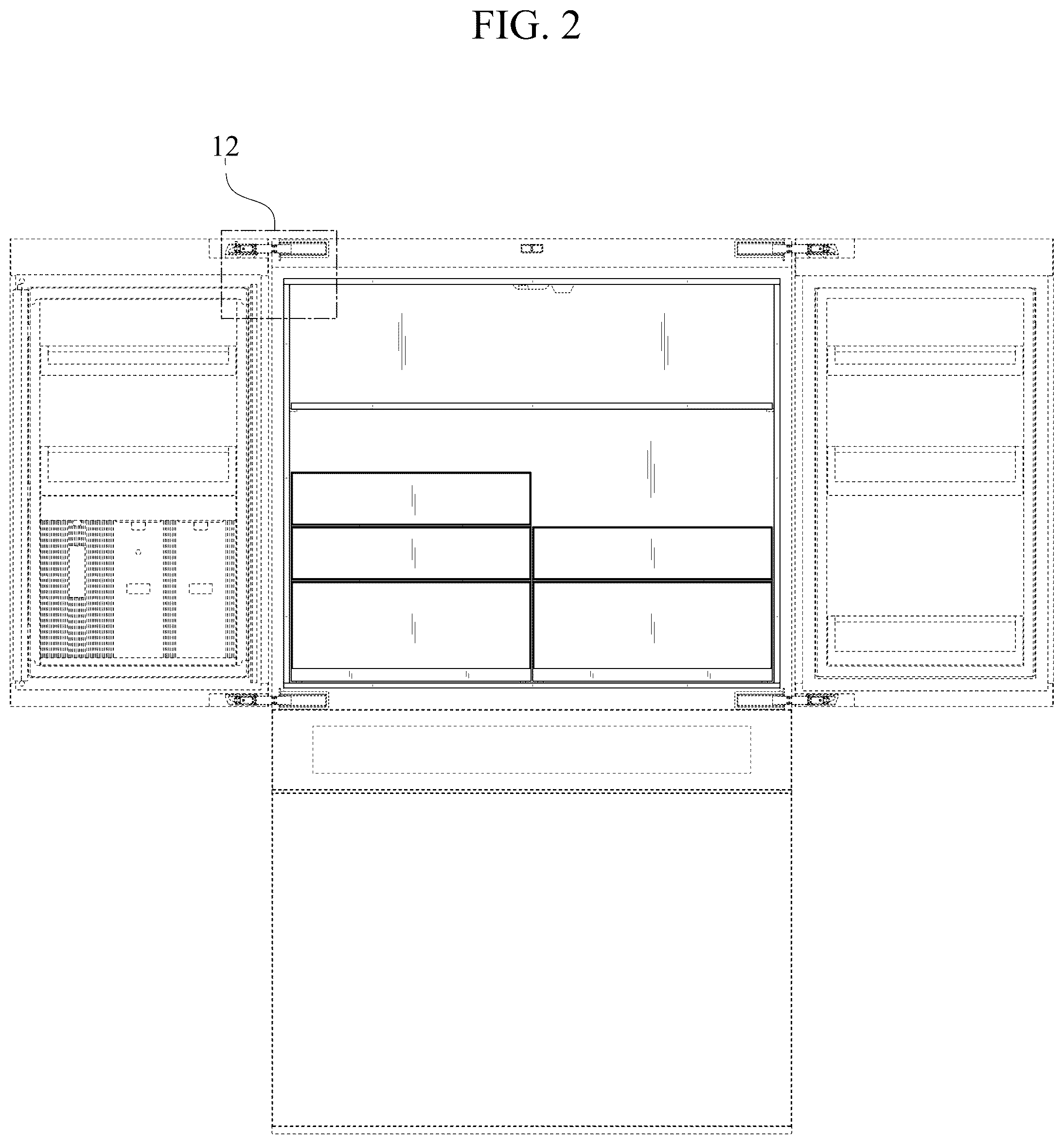 Patent USD1076993 Figure 2 – Refrigerator