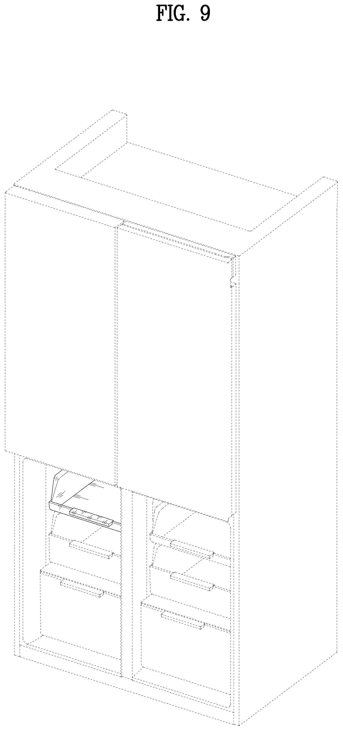 Patent USD1076996 Figure 9 – Drawer for refrigerator