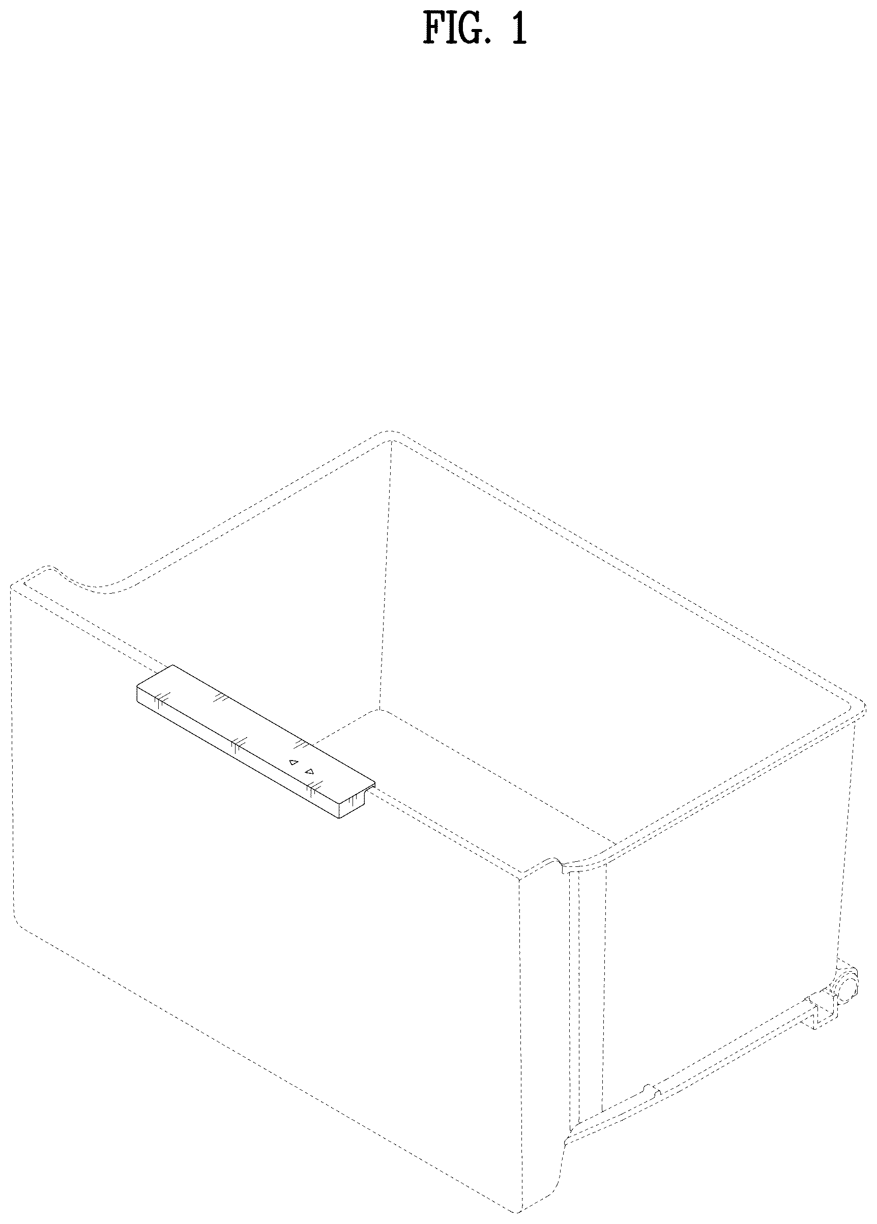 Patent USD1076997 Figure 1 – Drawer for refrigerator