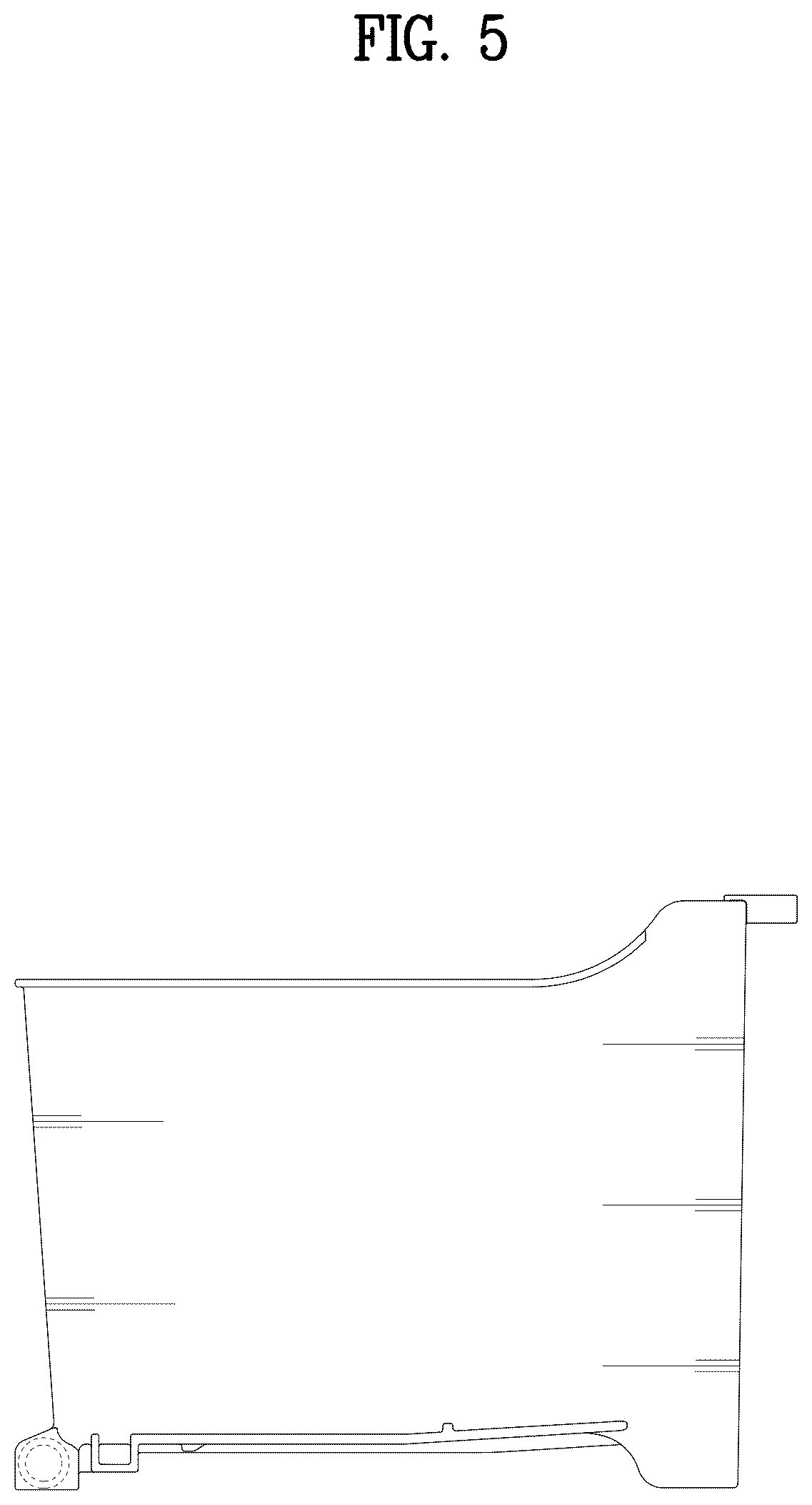 Patent USD1076998 Figure 5 – Drawer for refrigerator