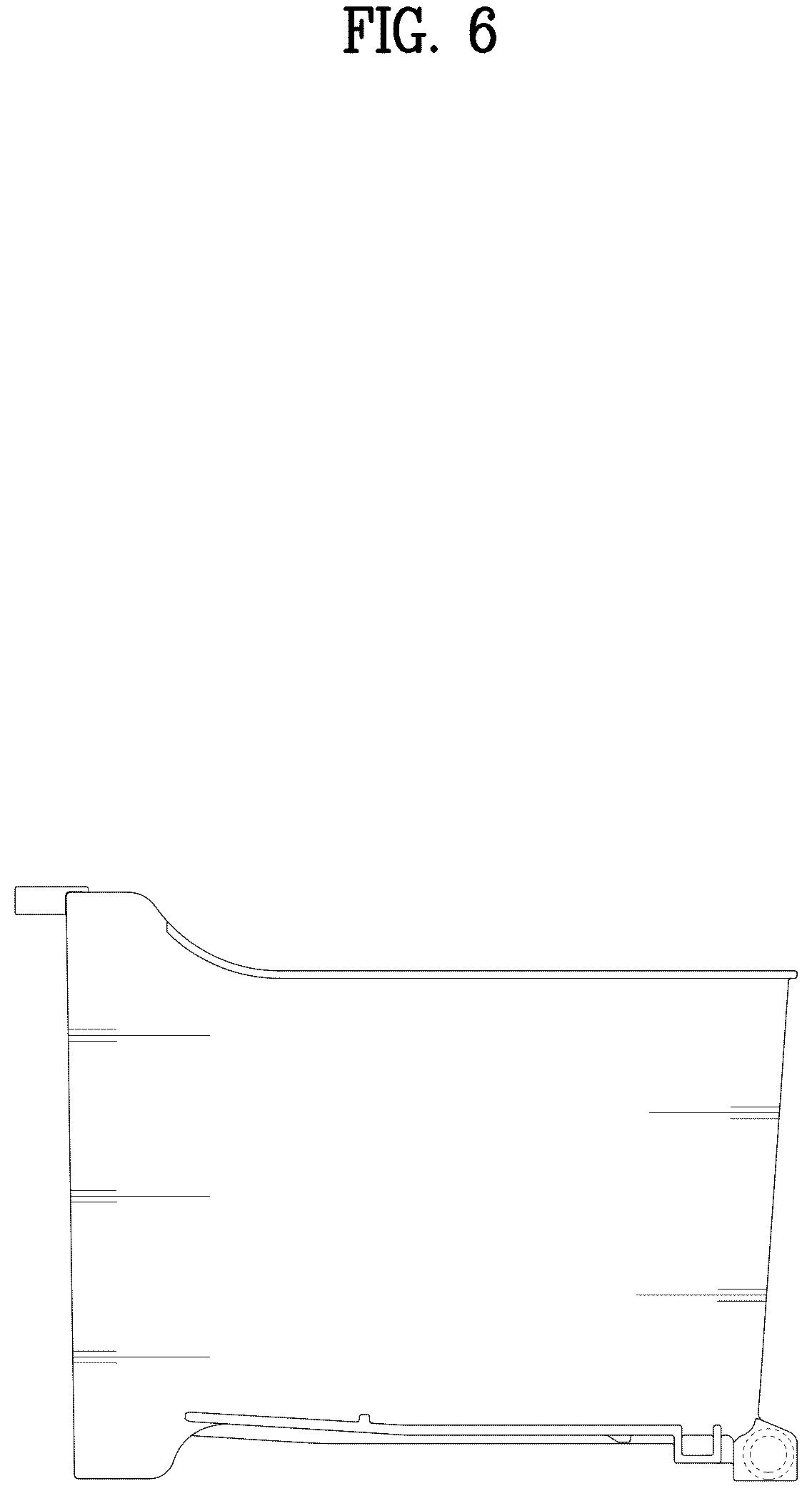 Patent USD1076998 Figure 6 – Drawer for refrigerator
