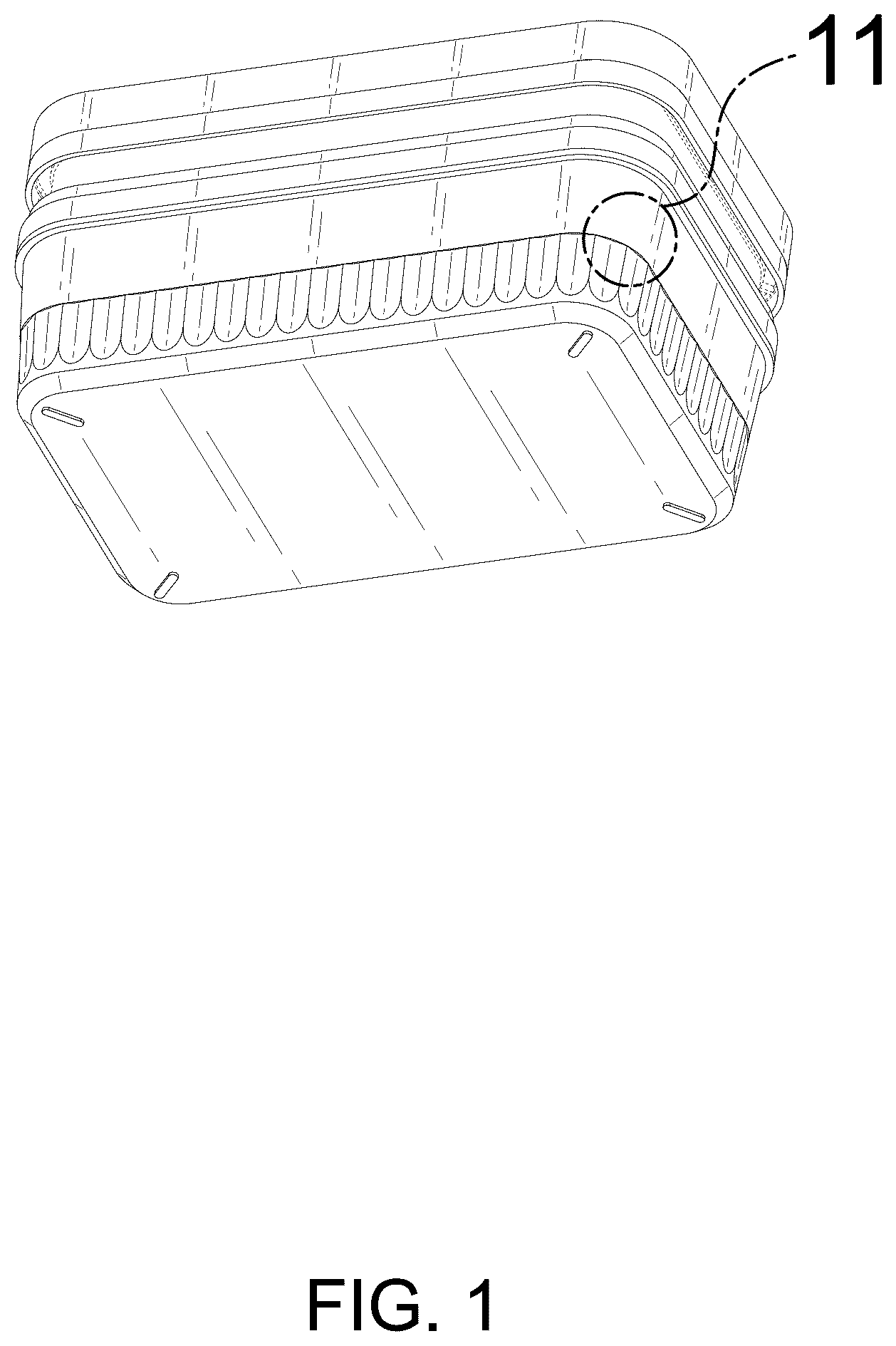 Patent USD1077000 Figure 1 – Ice tray