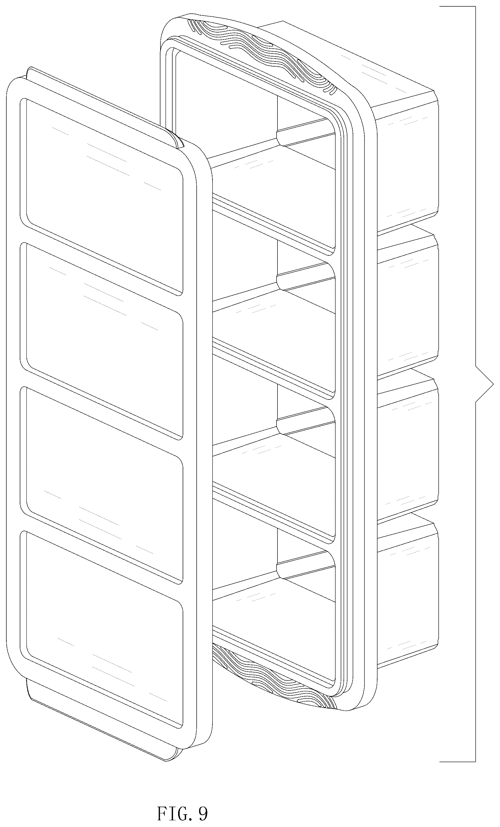 Patent USD1077001 Figure 9 – Ice cube tray