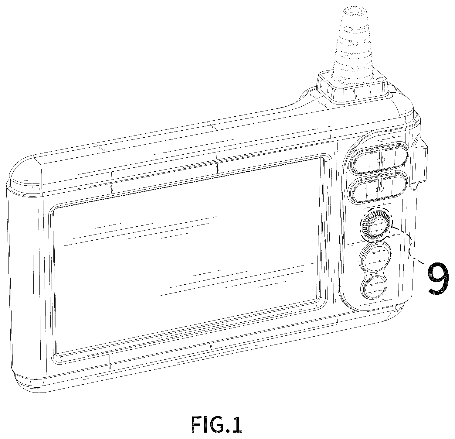 Patent USD1077018 — Endoscope camera dual-lens — Figure 1
