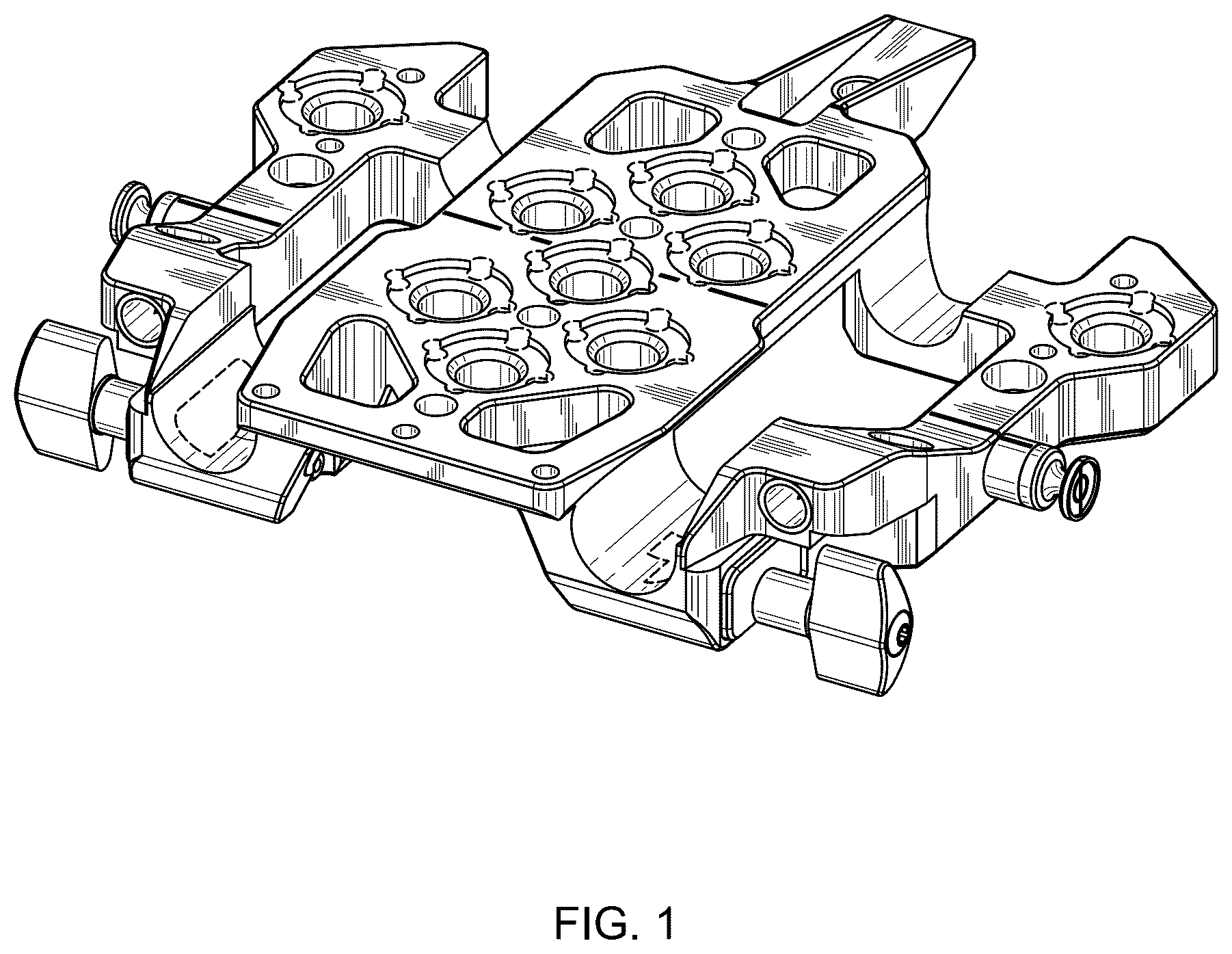 Patent USD1077031 Figure 1 – Support plate for cameras