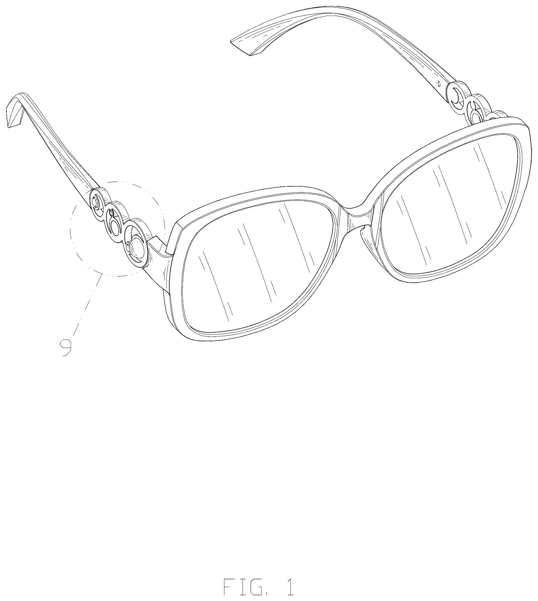 Patent USD1077039 Figure 1 – Sunglasses