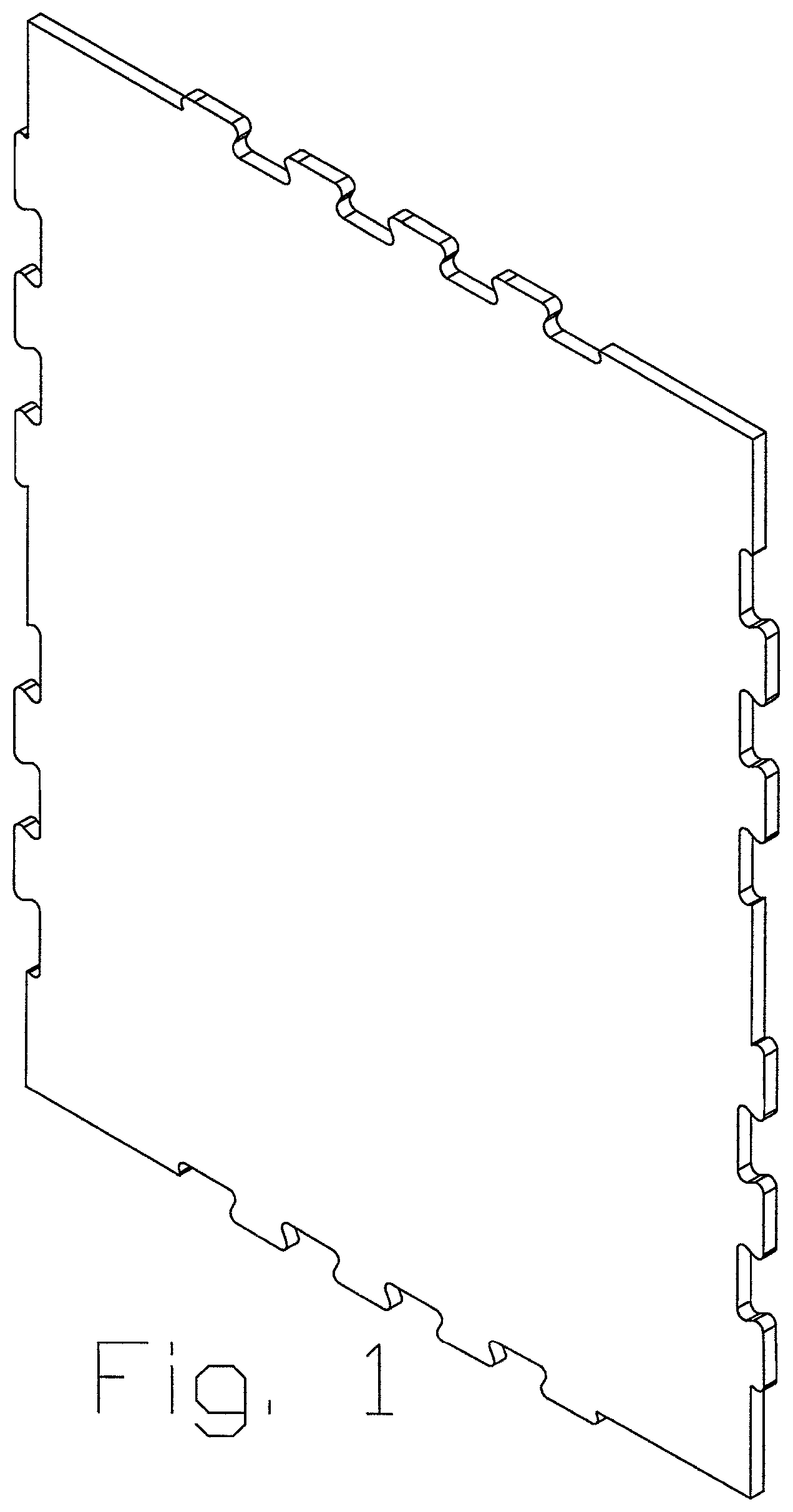 Patent USD1077052 Figure 1 – Interlocking edge game board