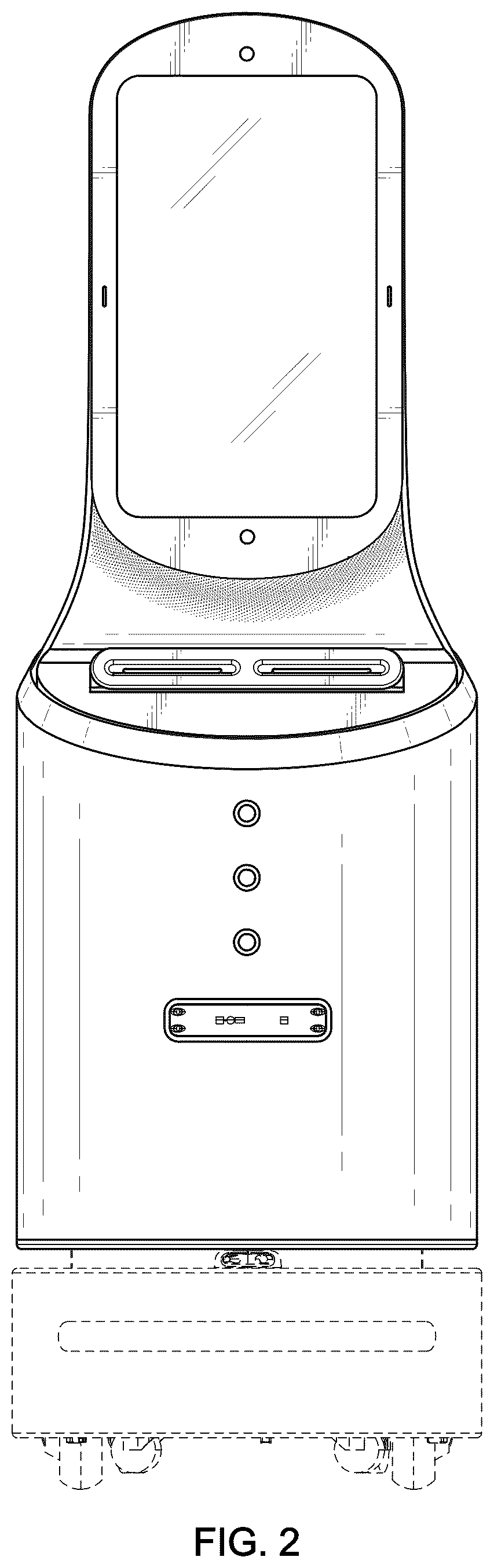 Patent USD1077055 Figure 2 – Gaming services robot
