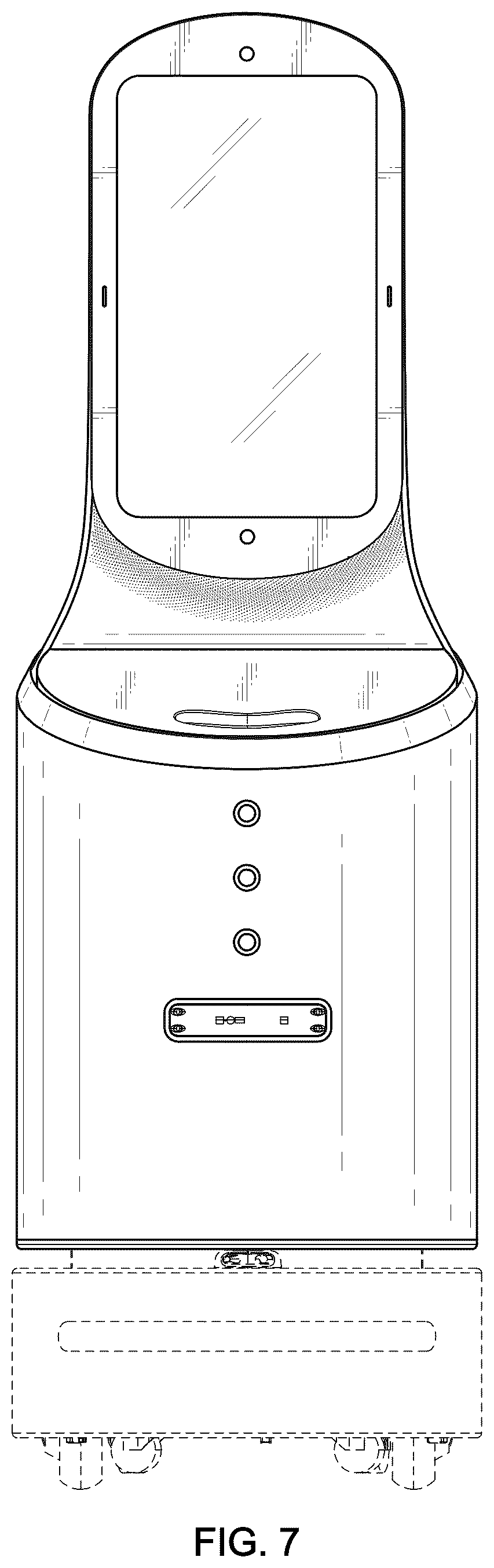 Patent USD1077055 Figure 7 – Gaming services robot