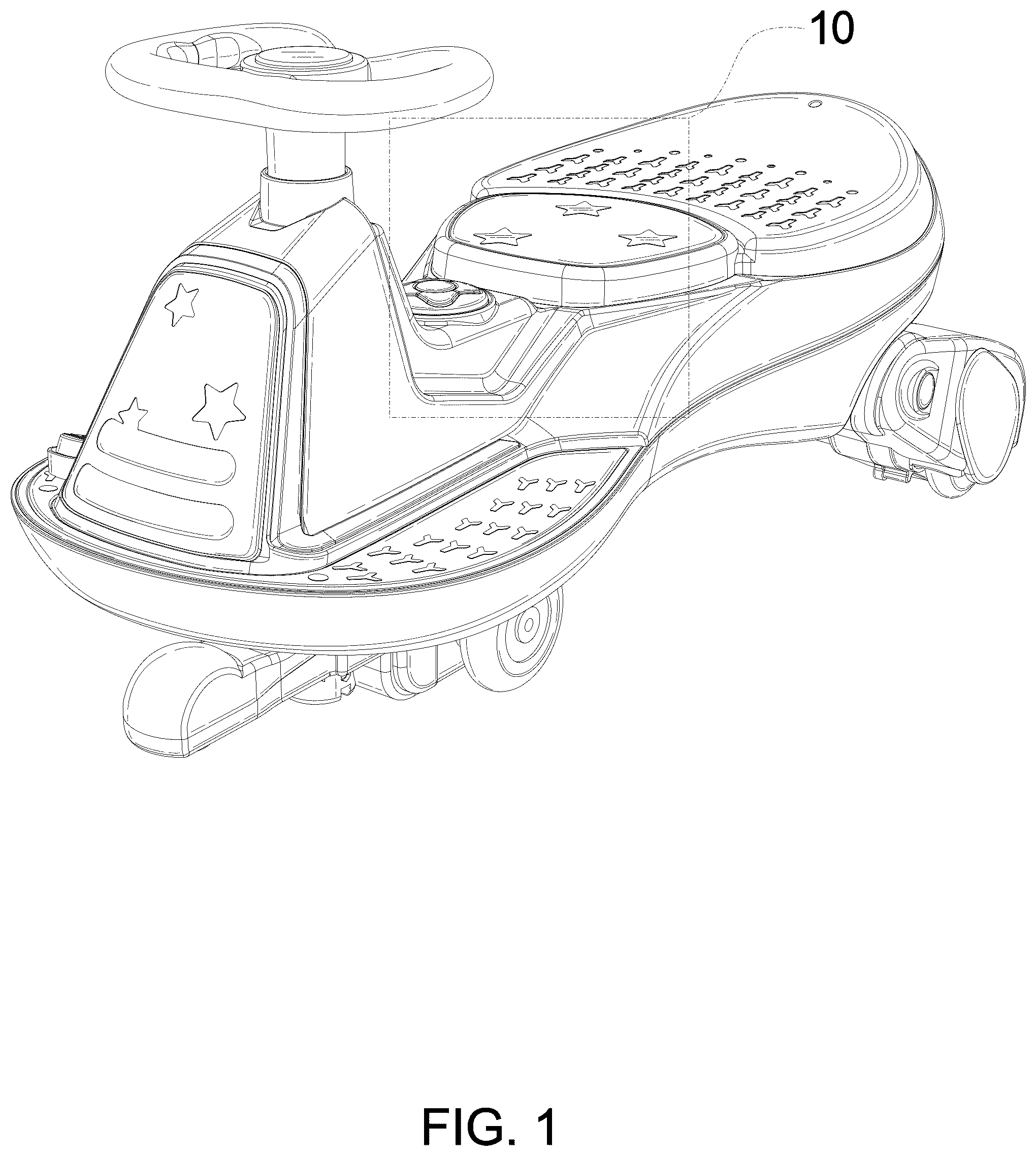 Patent USD1077062 Figure 1 – Swing car