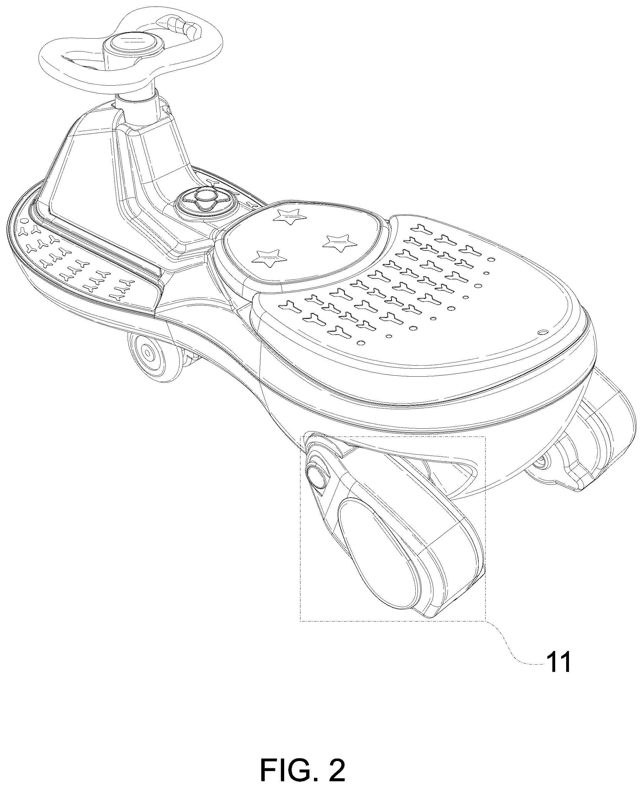 Patent USD1077062 Figure 2 – Swing car