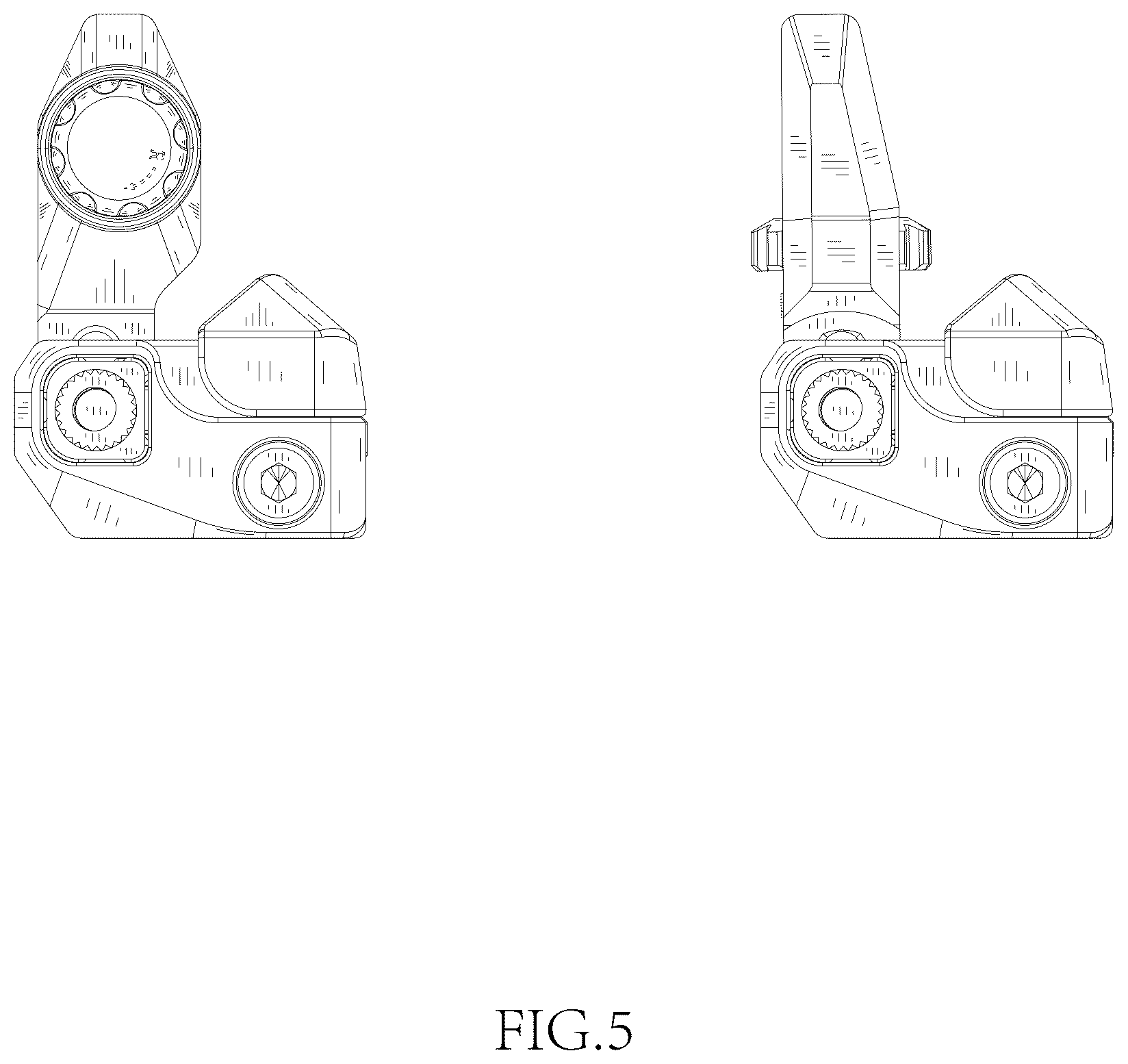 Patent USD1077124 Figure 5 – Flip up sight set