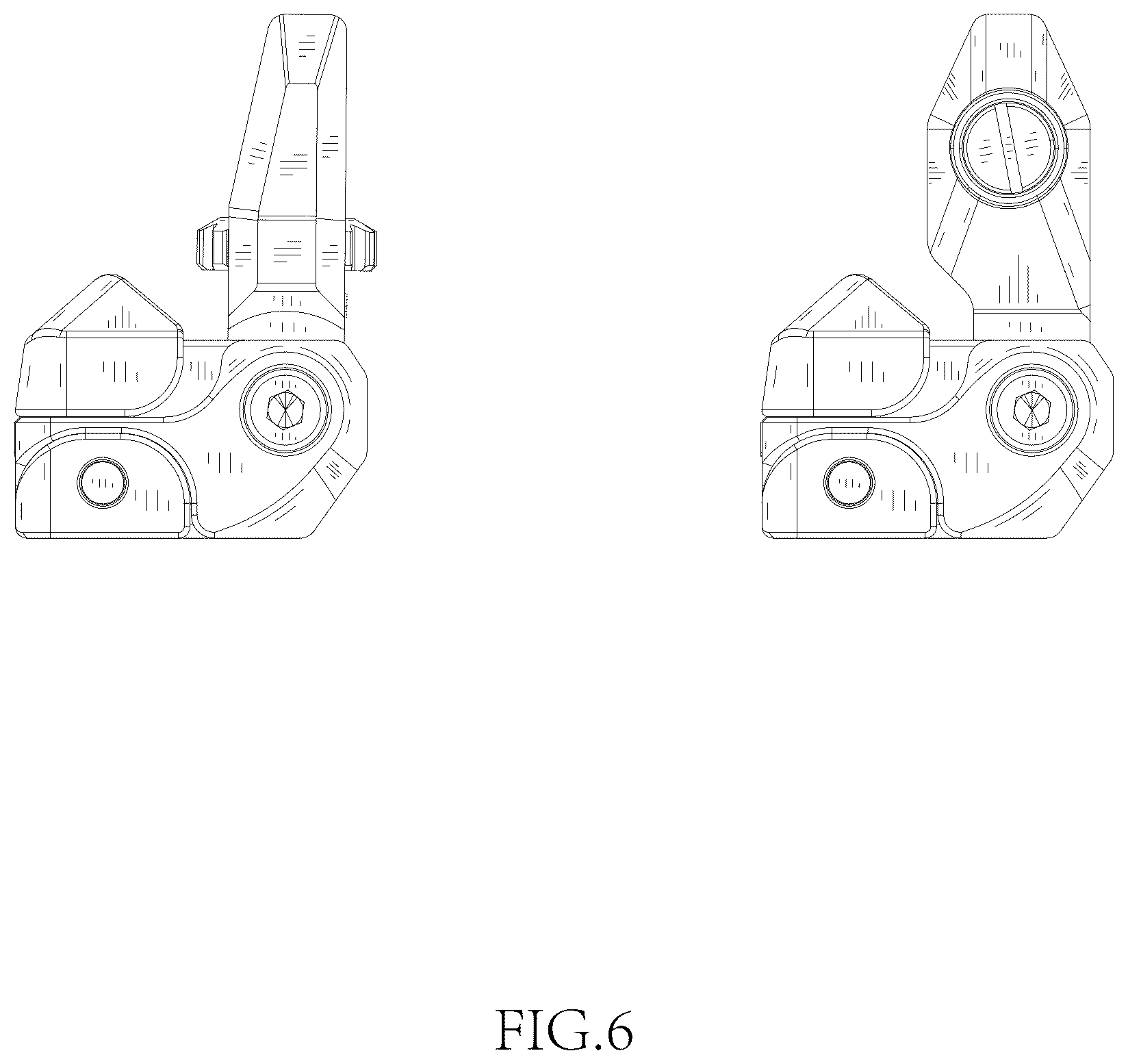 Patent USD1077124 Figure 6 – Flip up sight set