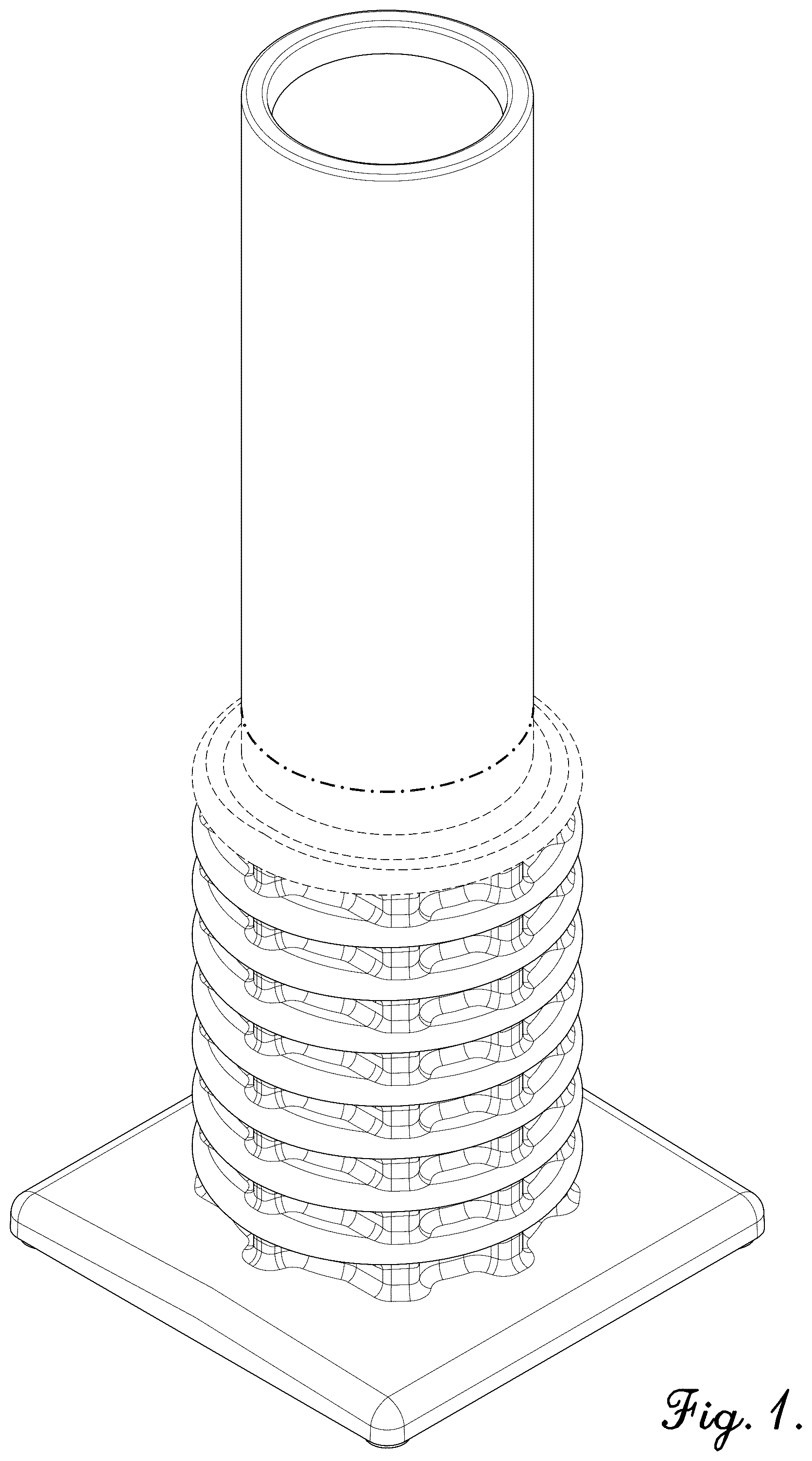 Patent USD1077125 — Launching tube for consumer fireworks aerial display shells — Figure 1