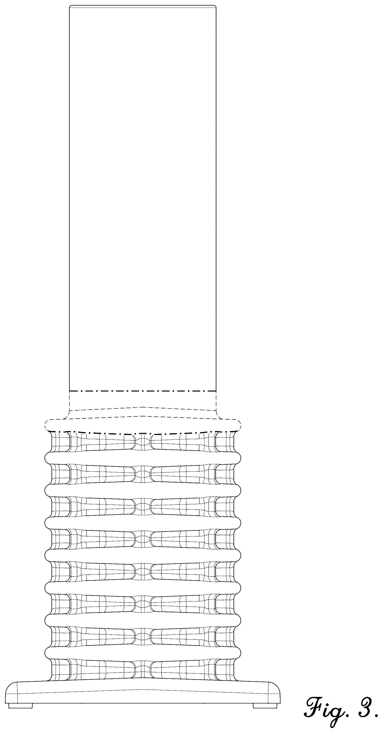 Patent USD1077125 Figure 3 – Launching tube for consumer fireworks aerial display shells